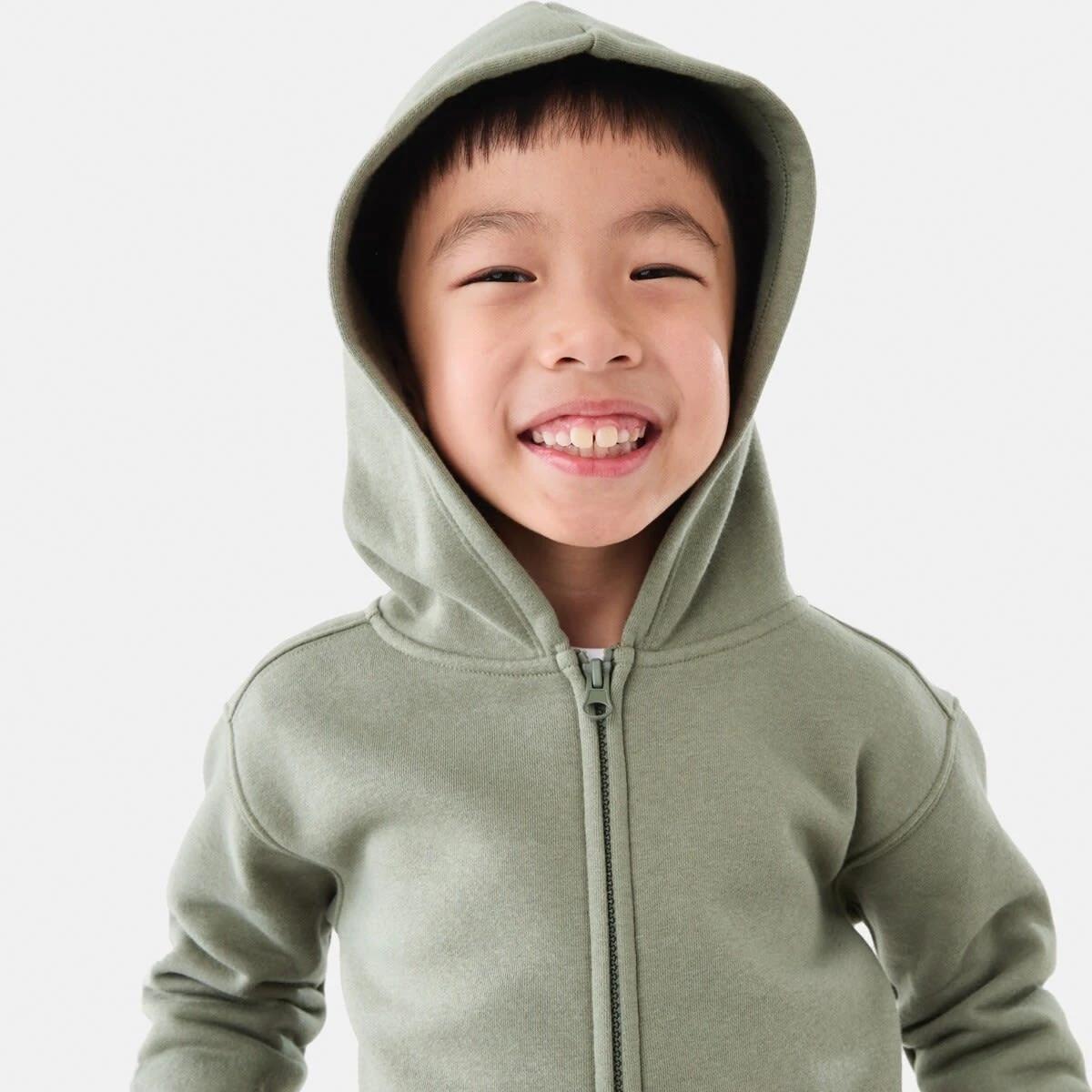 5 Plain Zip Through Hoodie Sea Spray, 5 of 10