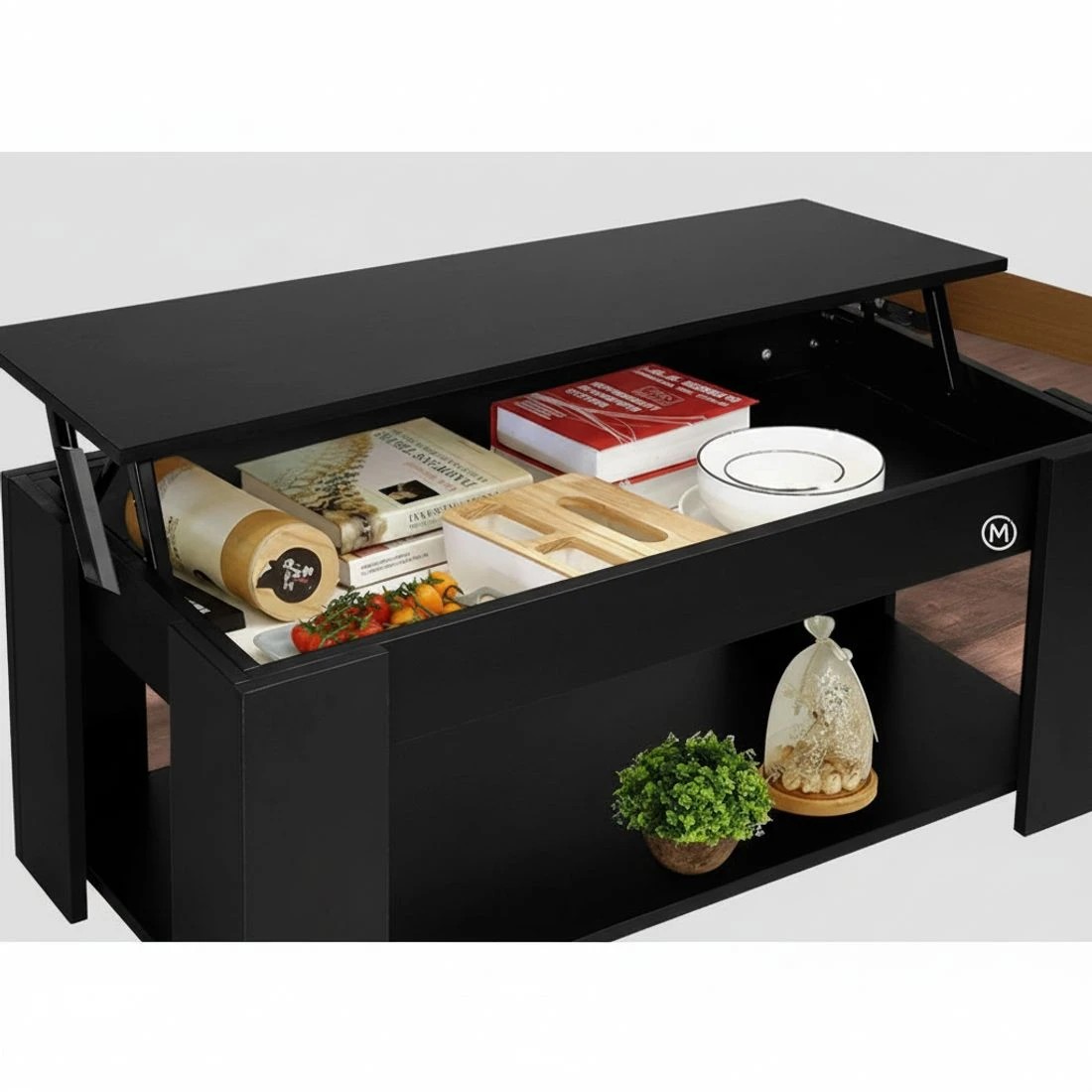 6 Artiss Coffee Table Lift-top Coffee Table - Black, 6 of 8