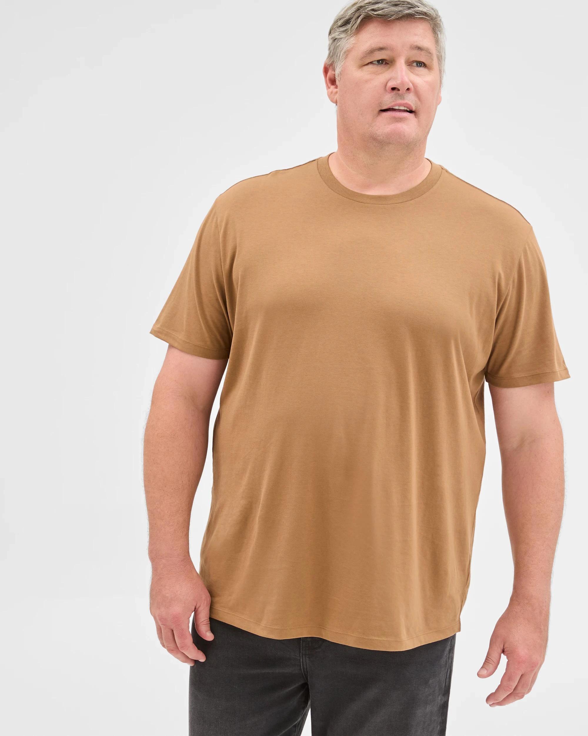 3 Target Man Plus Plus Size Australian Cotton Crew T-Shirt OTTER, 3 of 5