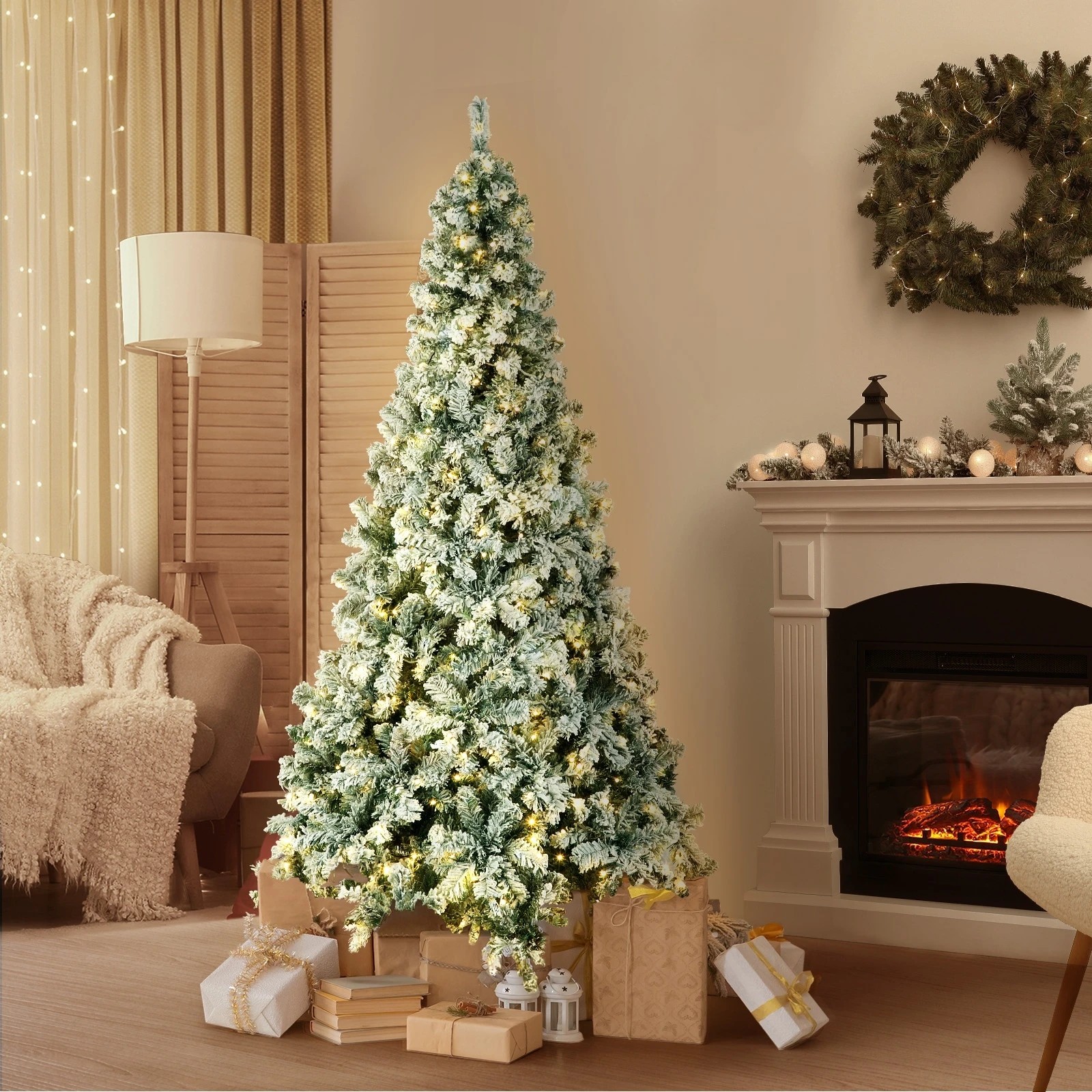 2 Tinseltown LED Christmas Tree 1.8M 6FT Xmas Trees Snow Flocked Decorations - White, 2 of 7