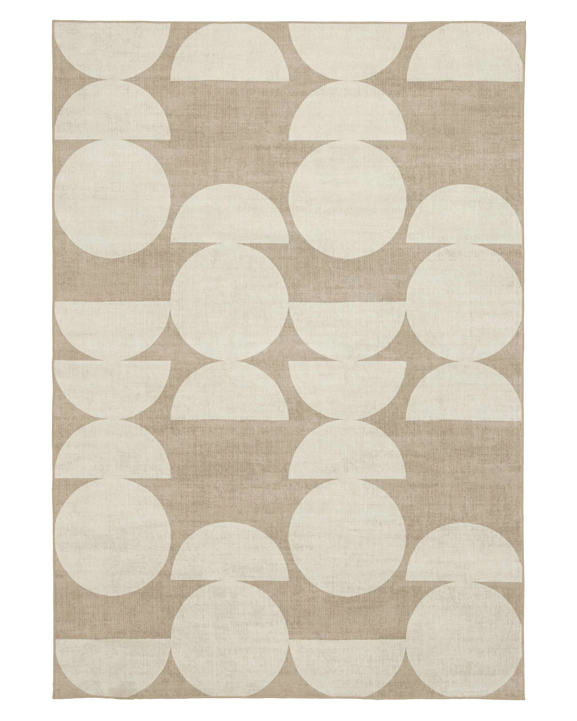 1 Loopsie Tendo Geometric Washable Rug-220cm x 150cm - Beige, 1 of 7