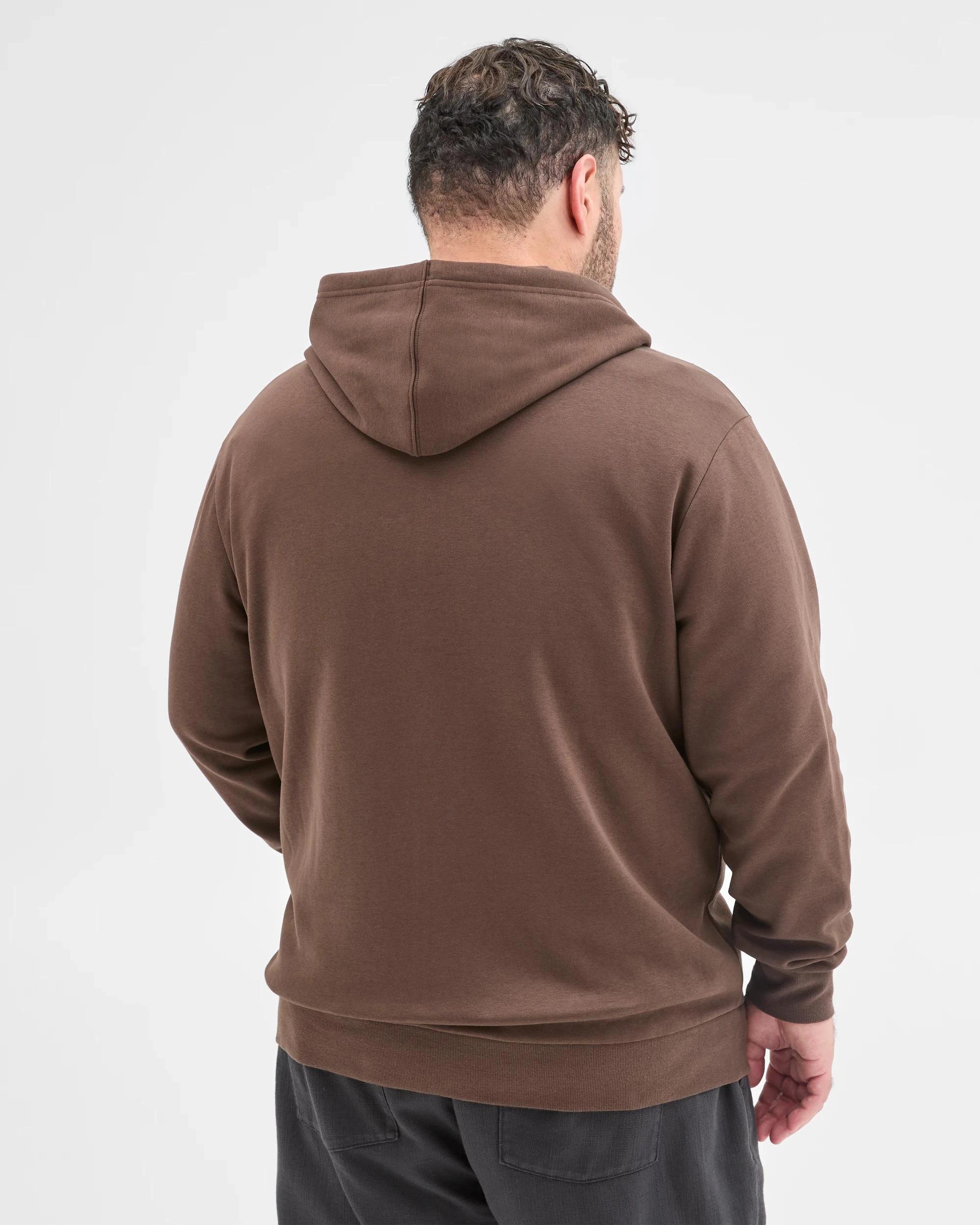 5 Target Man Plus Plus Size Core Australian Cotton Blend Zip Thru Hoodie CHOCOLATE, 5 of 5