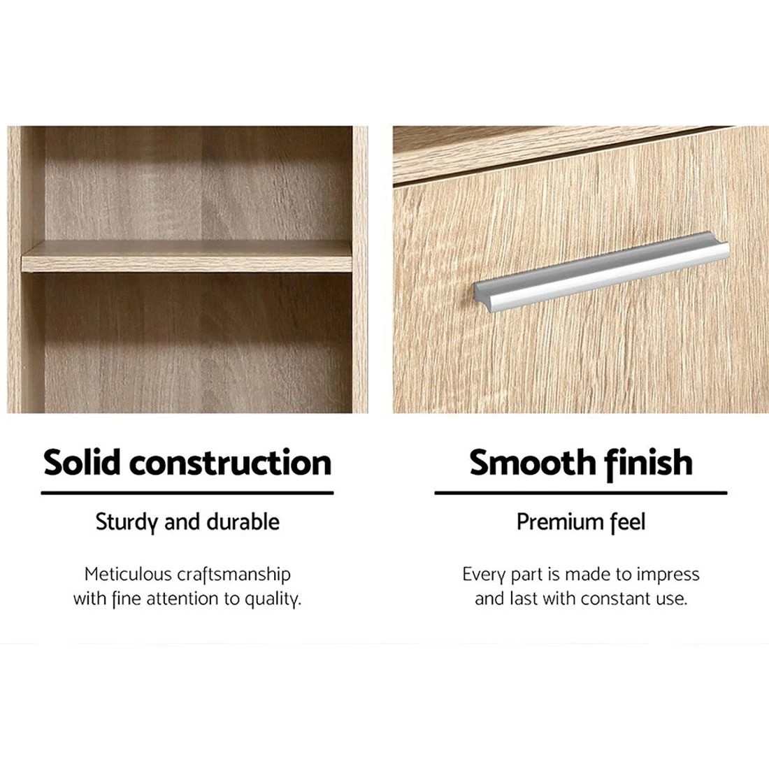 8 Artiss Bathroom Cabinet Storage 185cm Wooden - Natural, 8 of 8