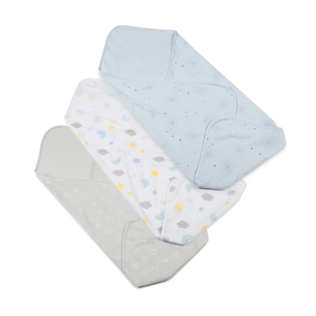 1 3 Pack Organic Cotton Interlock Wraps - Galaxy Print, 1 of 9