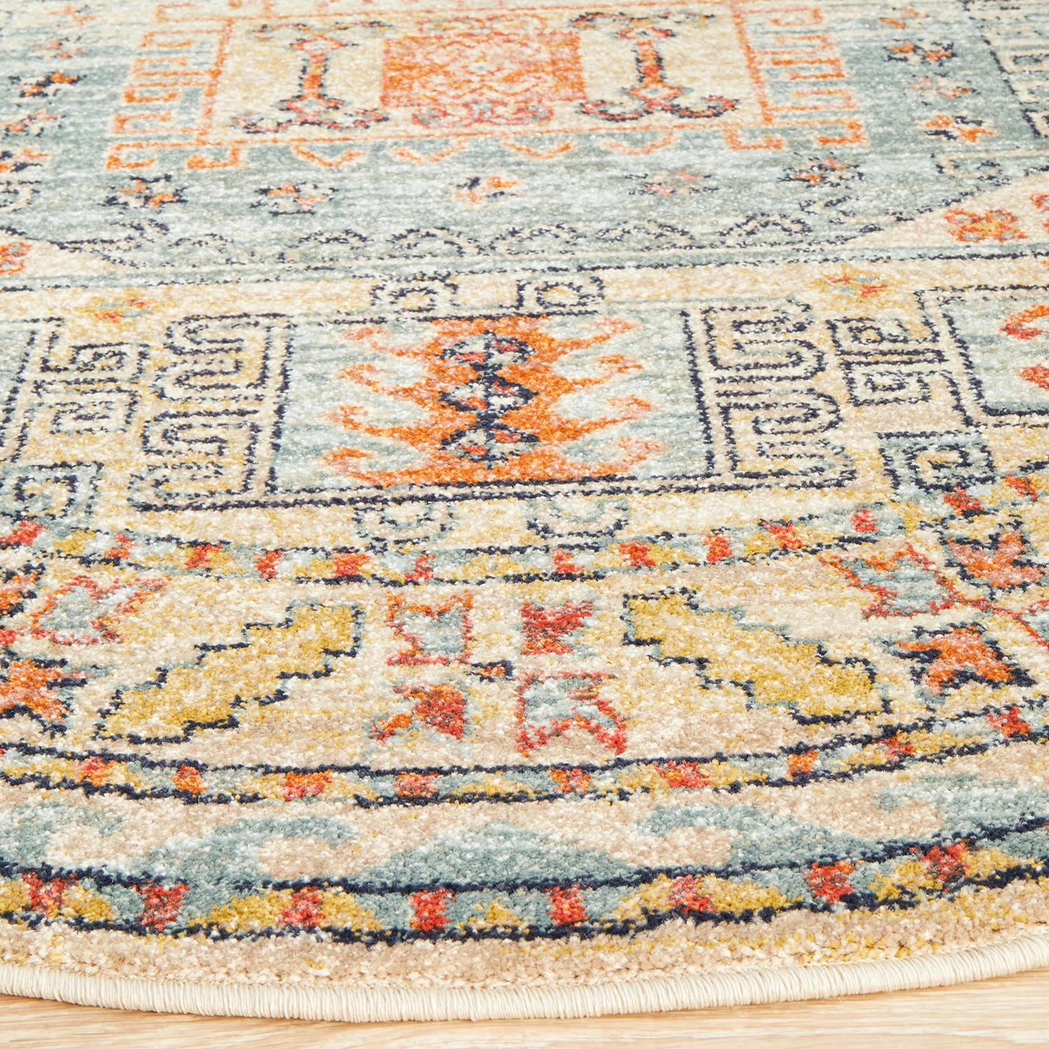 5 Common Ground Rugs Eterna 859 200x200cm - Medium Round Power Loomed Pet Friendly Rug - Beige, 5 of 9
