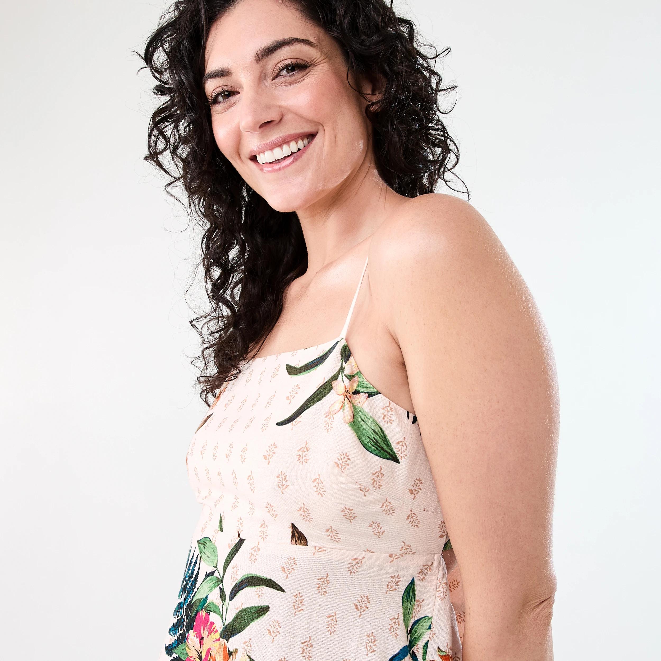 4 Sleeveless Tie Back Midi Dress Boho Trop, 4 of 8