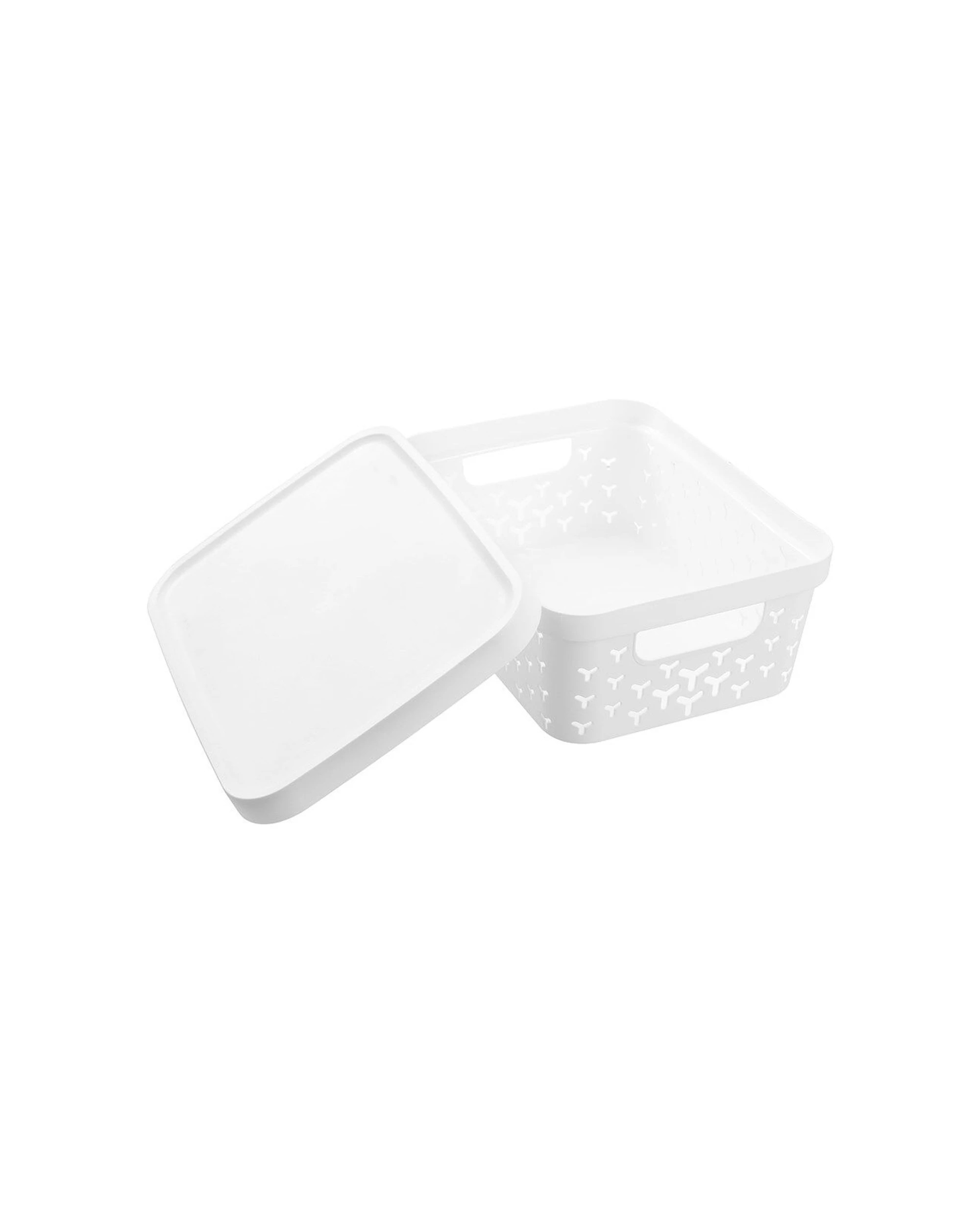 6 Boxsweden Star Basket Lidded Versatile Organiser 10L Stackable - White, 6 of 6