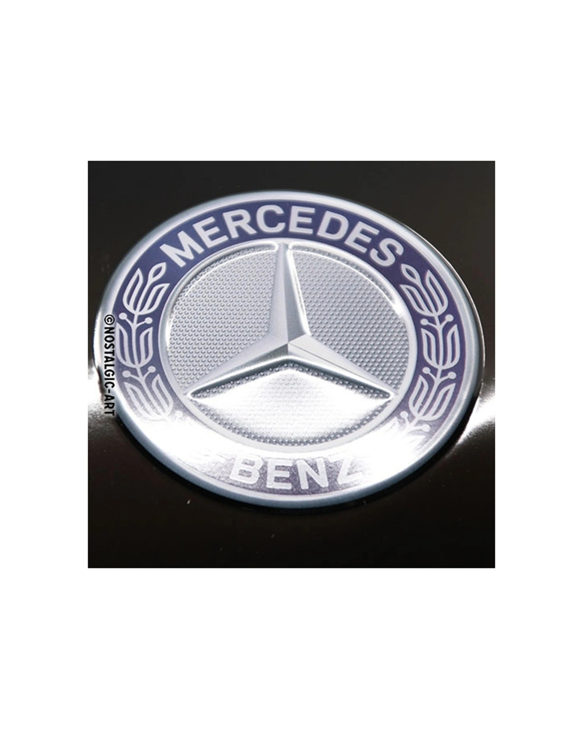 2 Nostalgic-Art 25x50cm Metal Long Sign Plaque - Mercedes-Benz Logo Evolution - Multi, 2 of 4