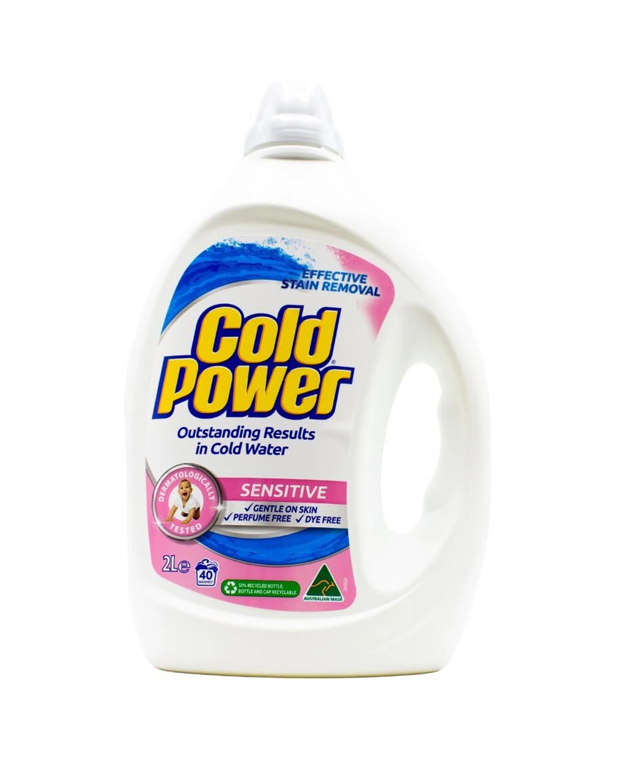 2 Cold Power 2PK Laundry Liquid 2L Front Top Loader Sensitive Skin Care - White, 2 of 3