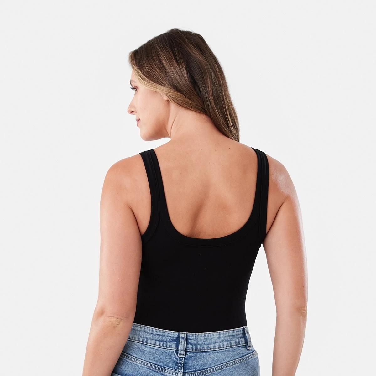 3 Sleeveless Soft Rib Bodysuit Black, 3 of 6