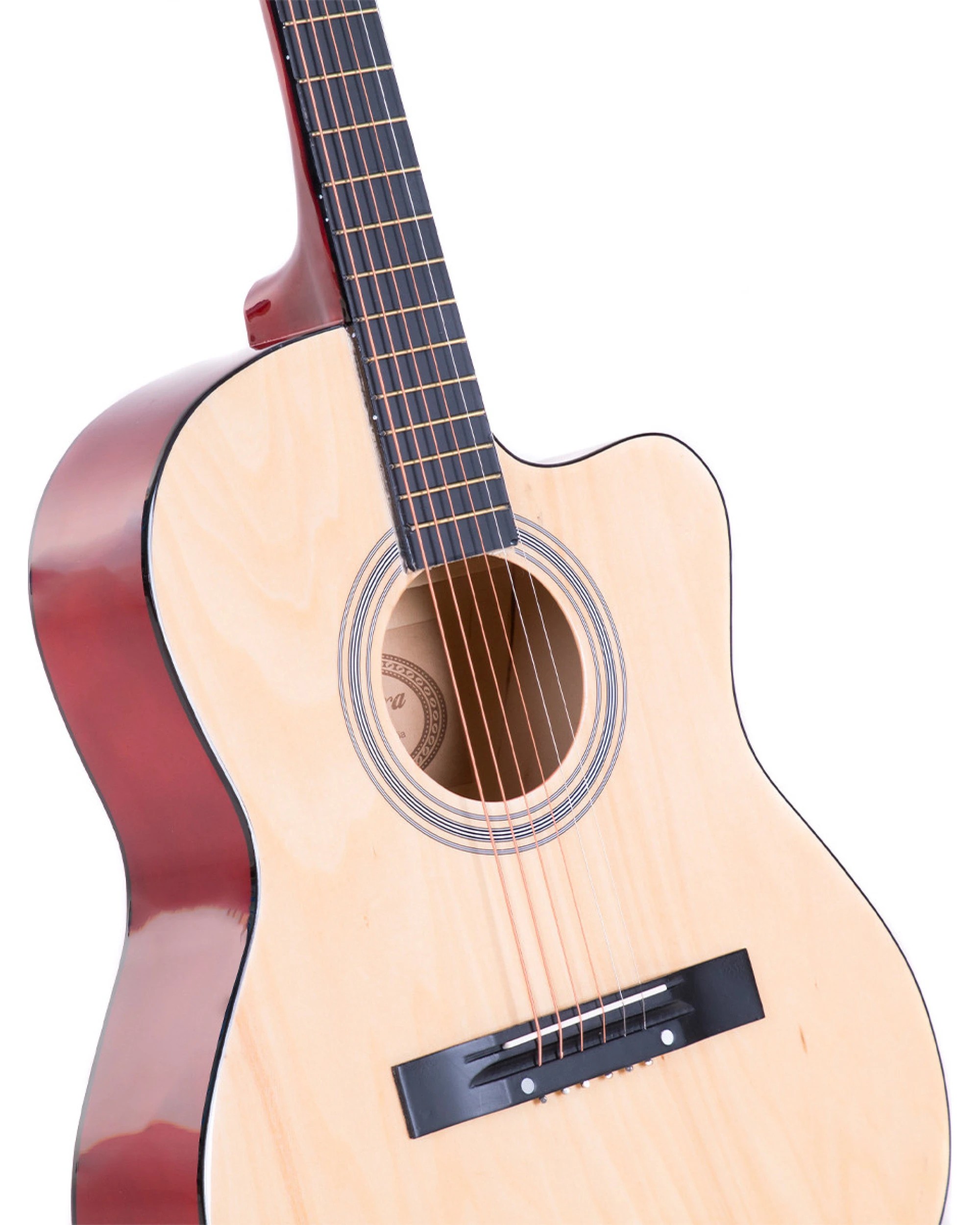 3 Karrera 40in Acoustic Guitar Natural, 3 of 5