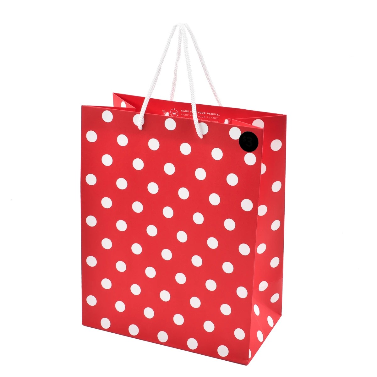 1 Hallmark Medium Red Polka Dots Gift Bag, 1 of 3