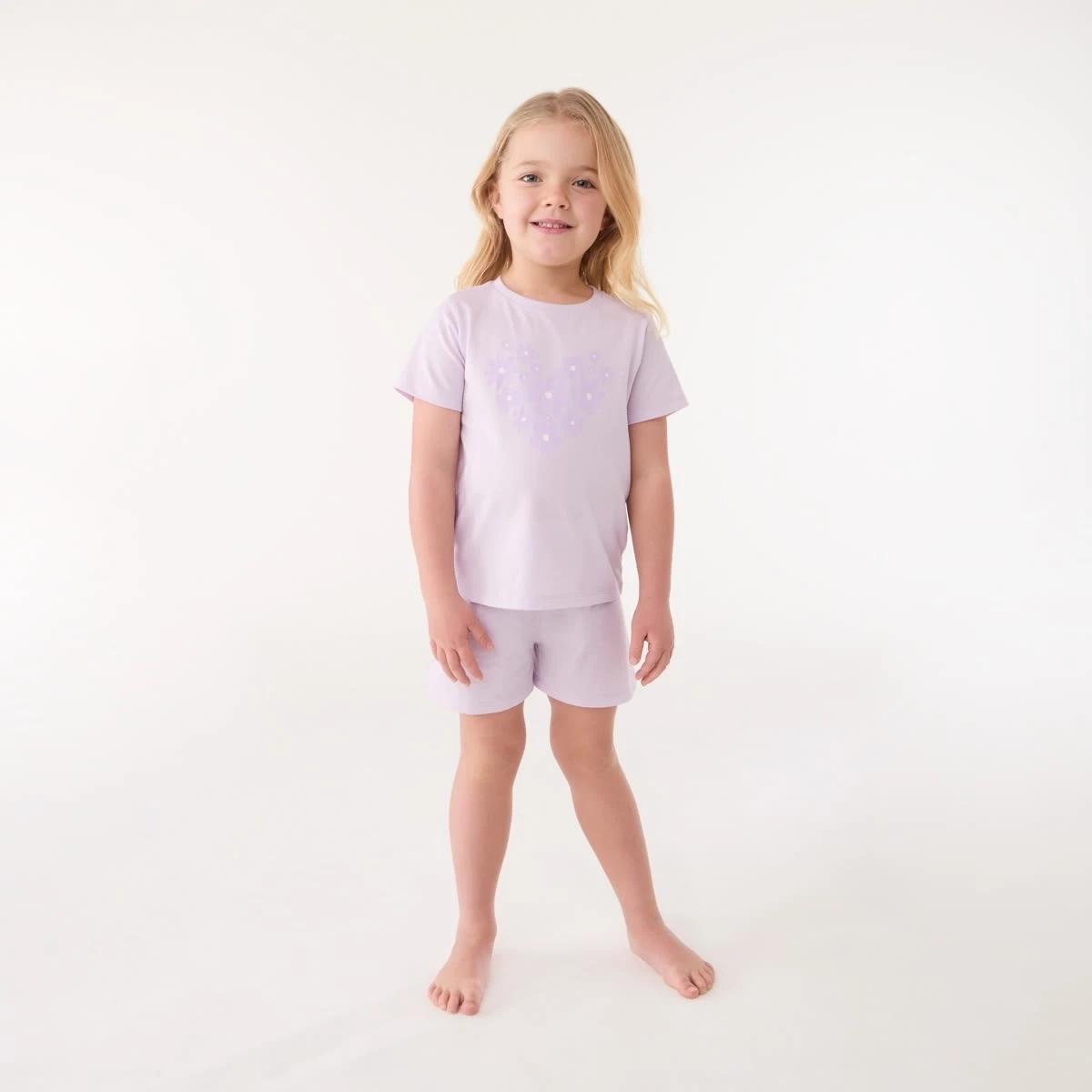 1 Short Sleeve Knit Pyjama Set FLORAL HEART, 1 of 6