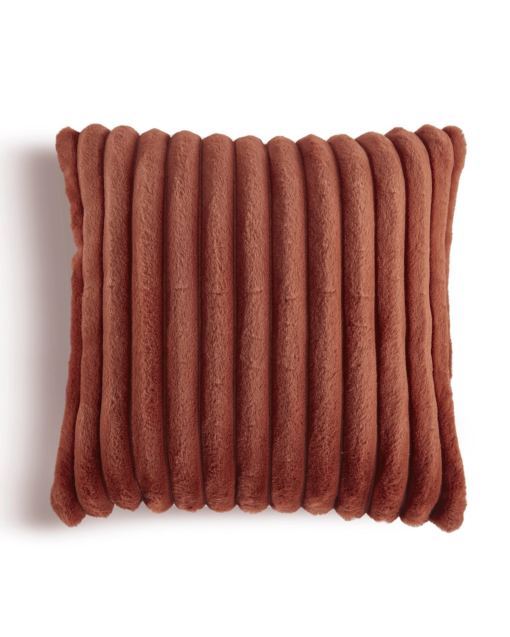 1 Dreamaker Chunky Embossed Fleece Cushion 50x50cm - Rust, 1 of 5