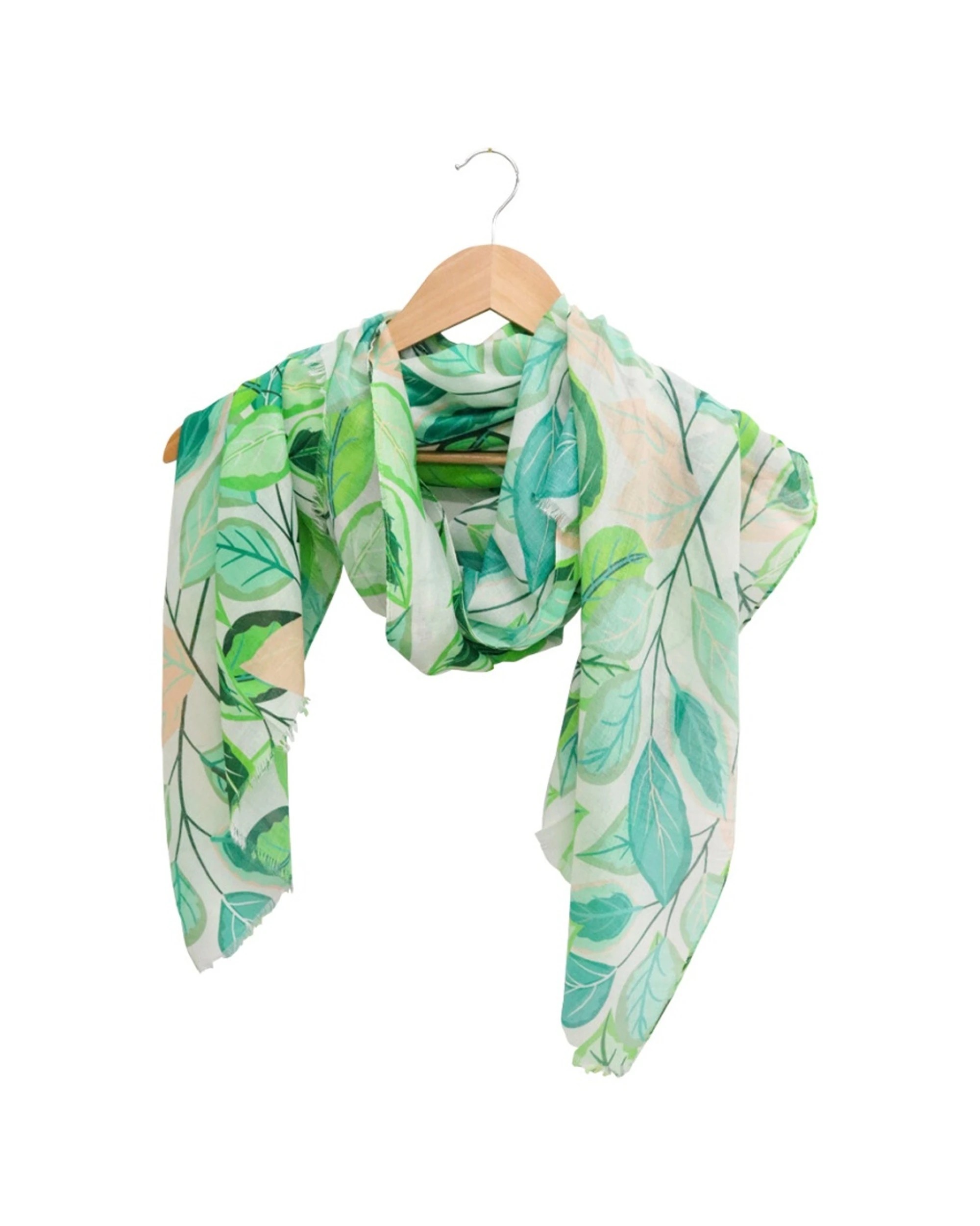 1 LVD Womens Fashion Scarf Lightweight 90x180cm Polyester Pastel Leaves - Multi, 1 of 1