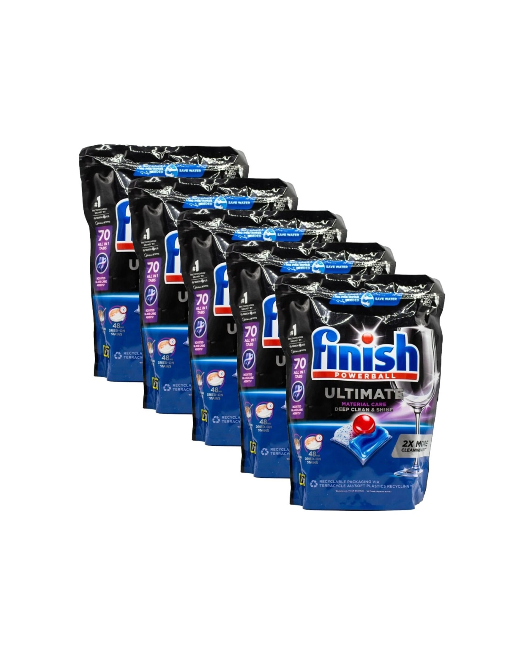 1 Finish Powerball Ultimate AllIn1 Dishwasher Tablets 5 Pack 70pc Bulk, 1 of 3