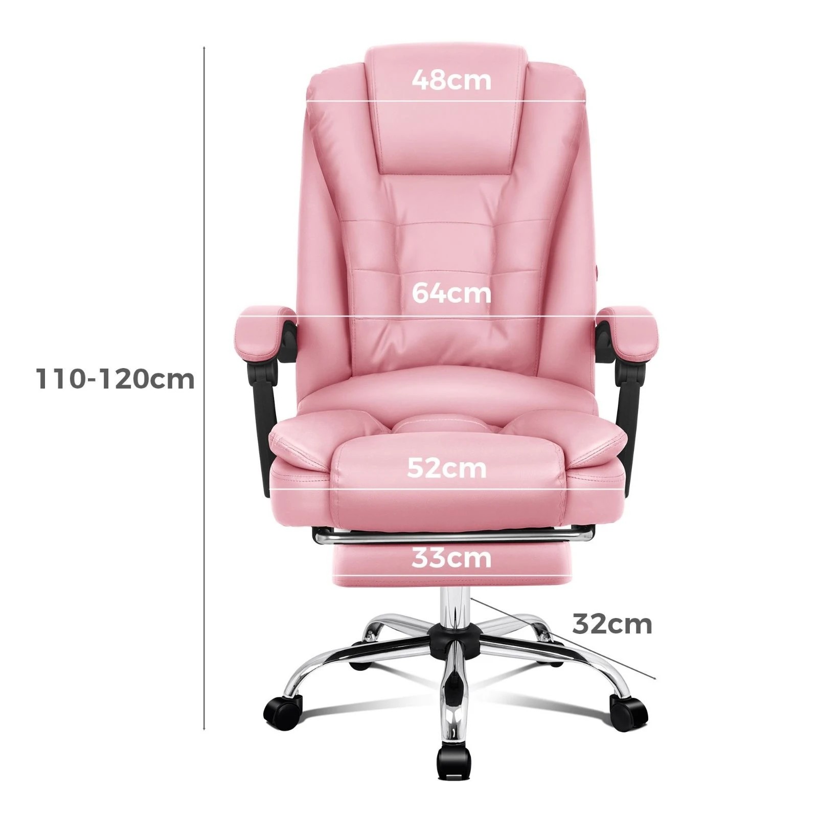 3 Alfordson Massage Office Chair Gaming Seat Executive Racing Leather Computer - Pink, 3 of 10