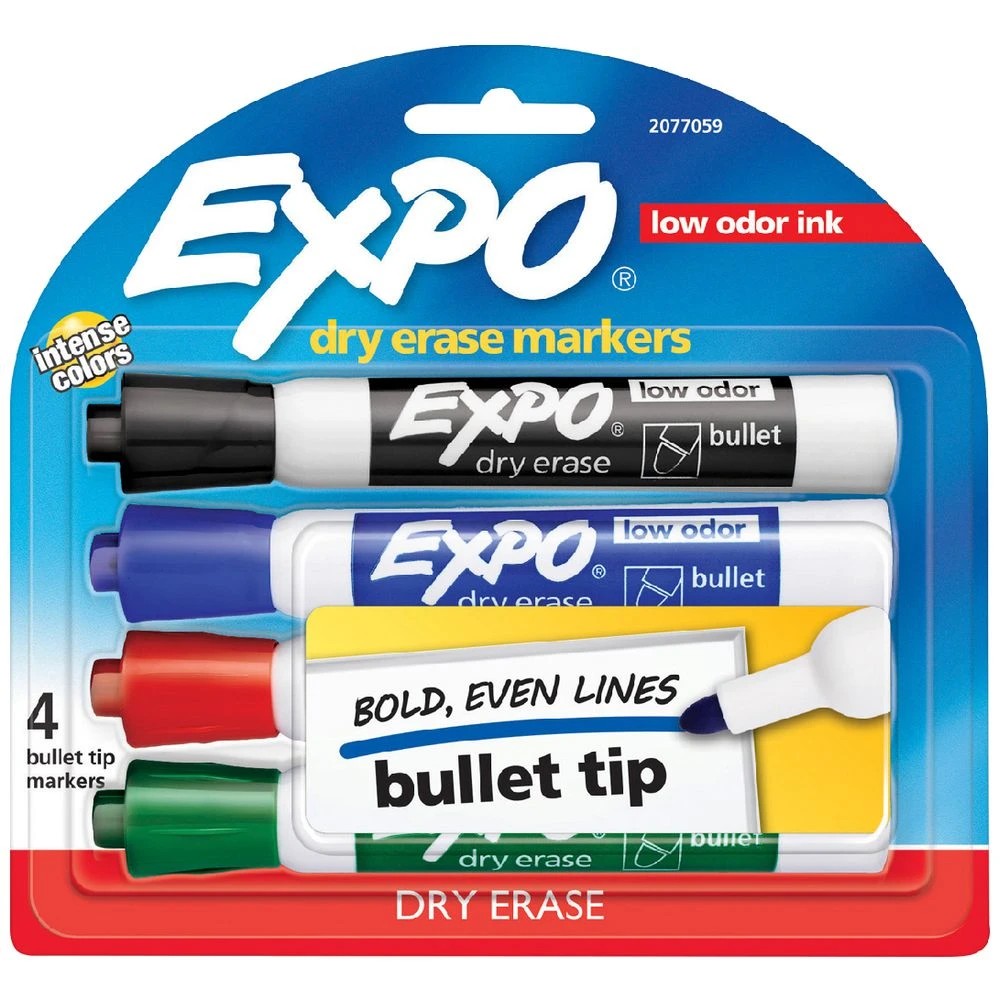 1 Expo Whiteboard Bullet Marker Assorted 4 Pack, 1 of 4