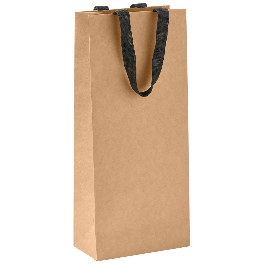 1 J. Burrows Premium Double Bottle Bags Kraft 6 pack, 1 of 2