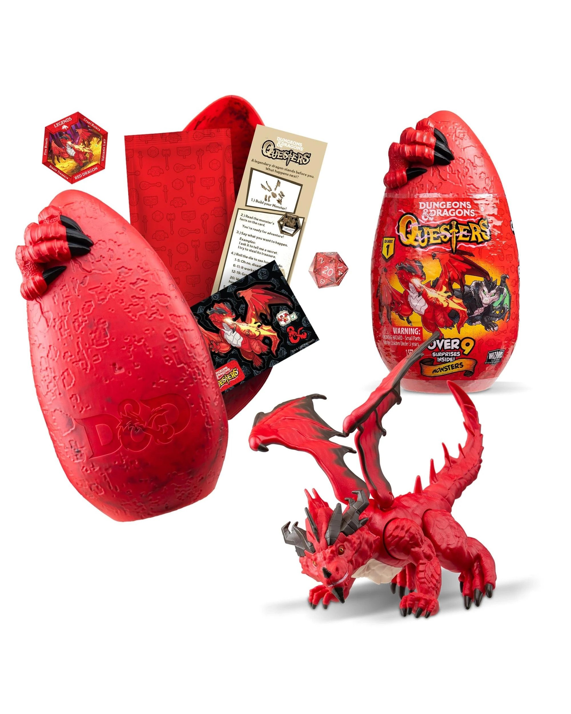 4 Dungeons and Dragons Questers Quest 1 Monsters Red Dragon - Red, 4 of 5