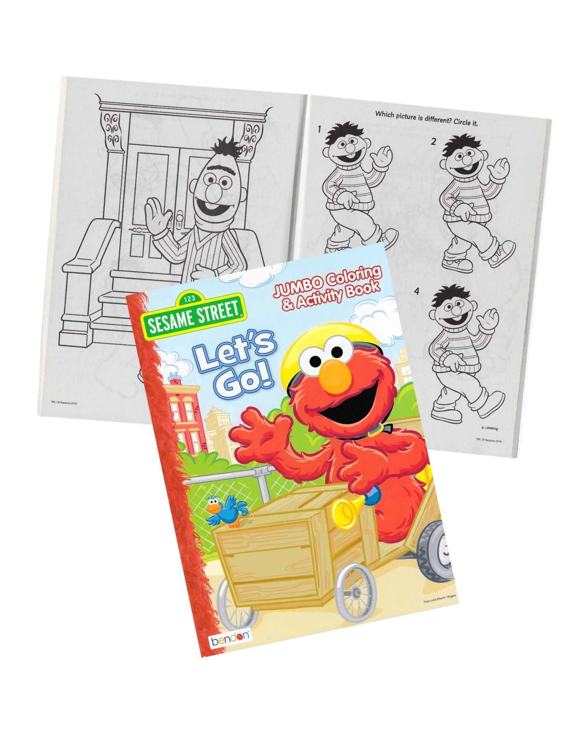 1 JTC Sesame Street Let's Go! Colouring In & Activity Book - Plain, 1 of 3