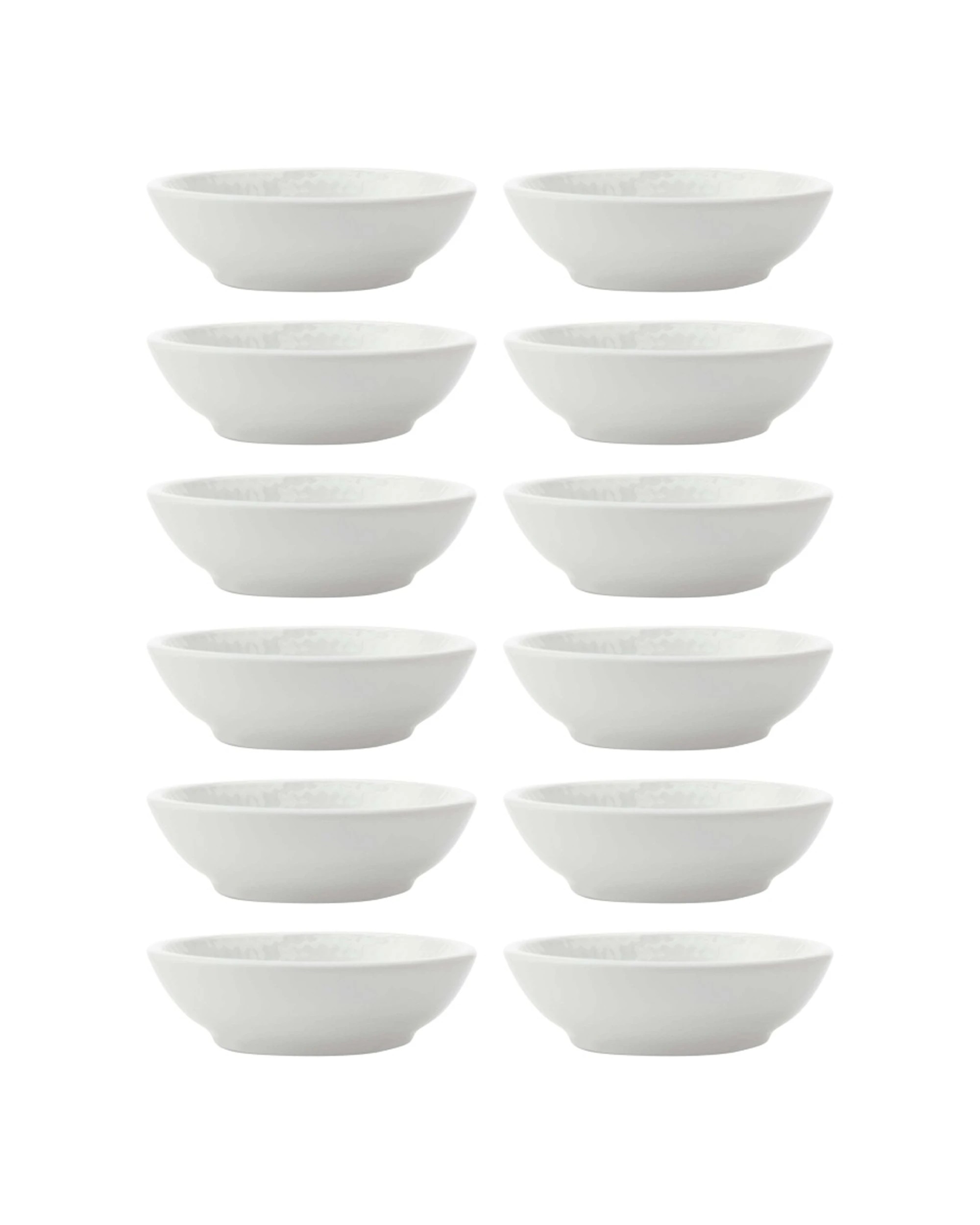 1 Maxwell & Williams 12PK White Basics Diamonds Sauce Dish 7cm Porcelain Set - White, 1 of 1