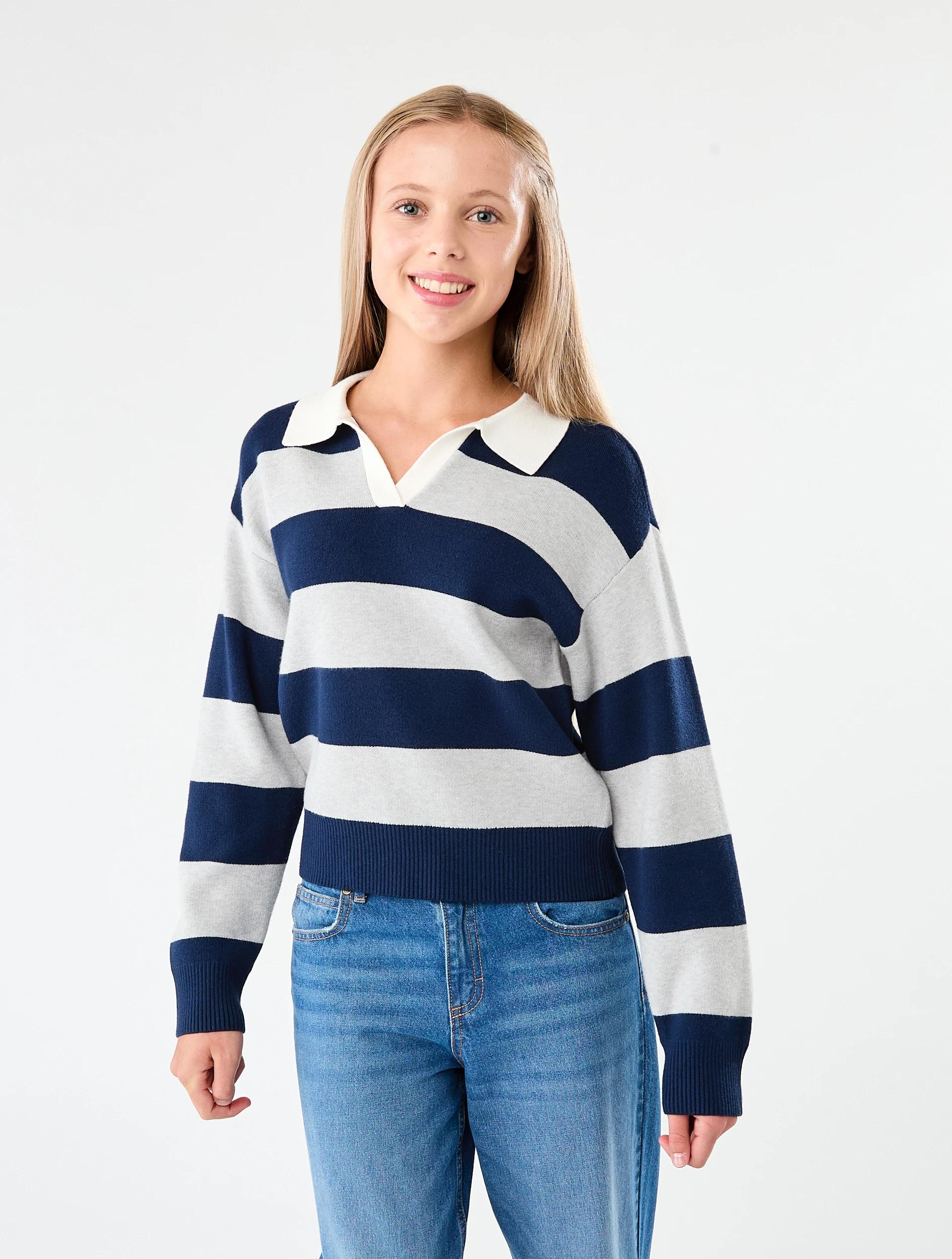 1 Rugby Knit Top Dress Navy, 1 of 7