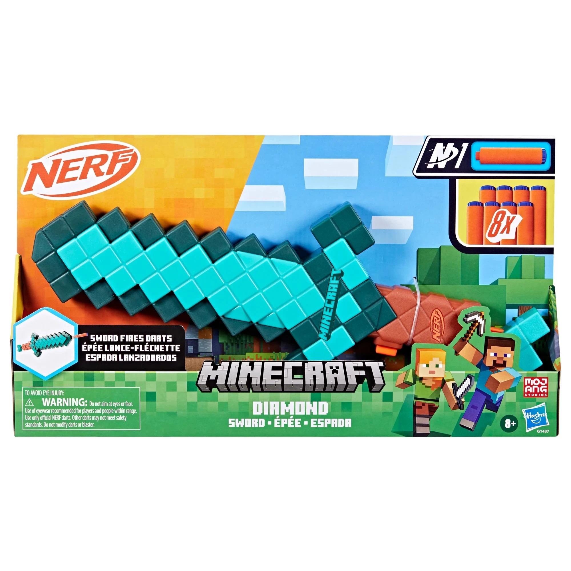 1 Nerf Minecraft Diamond Sword - Green, 1 of 5