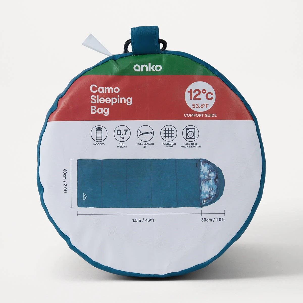 6 Camo Hooded Kids Sleeping Bag, 6 of 7