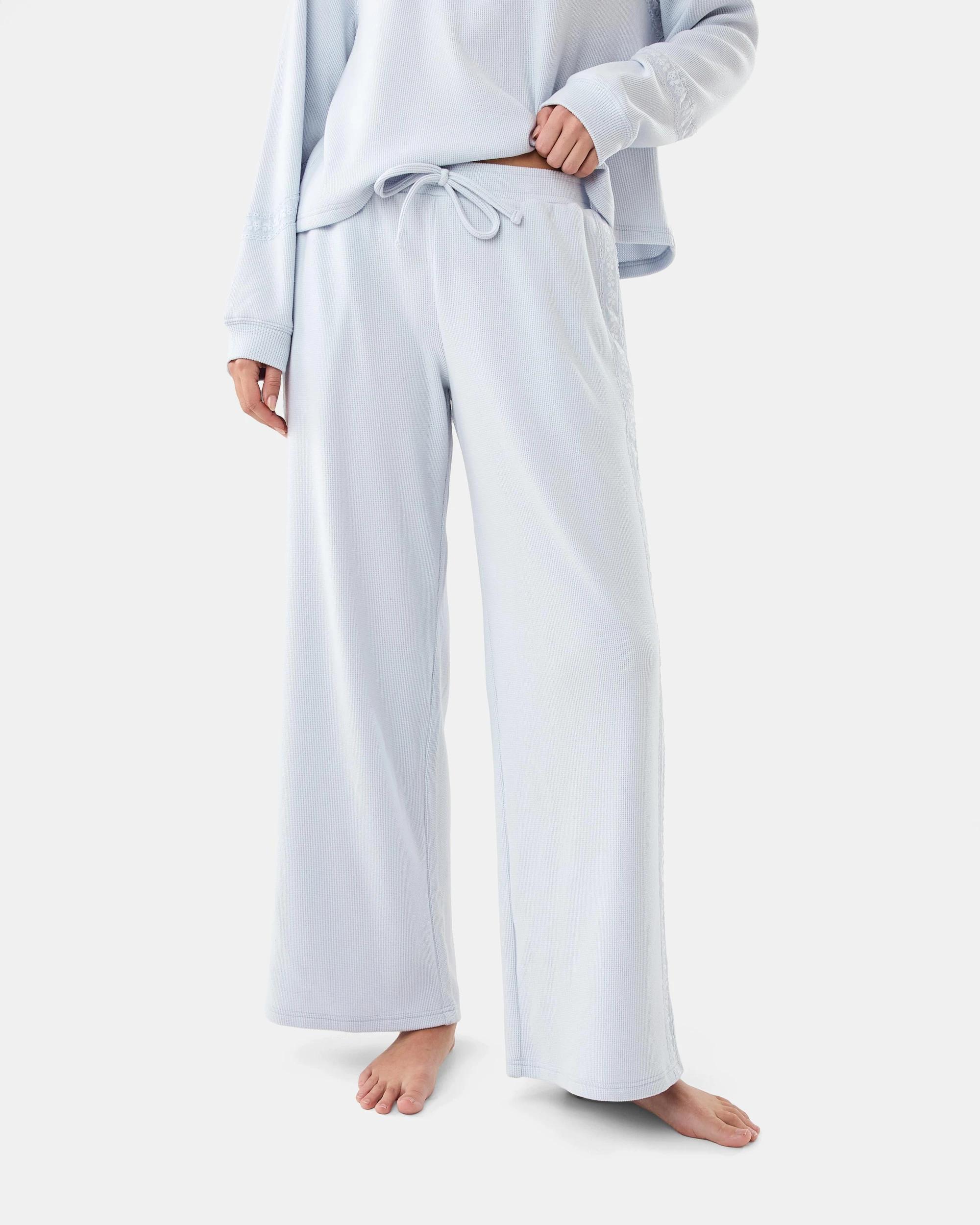 1 Waffle Lace Lounge Pants Halo Blue, 1 of 7