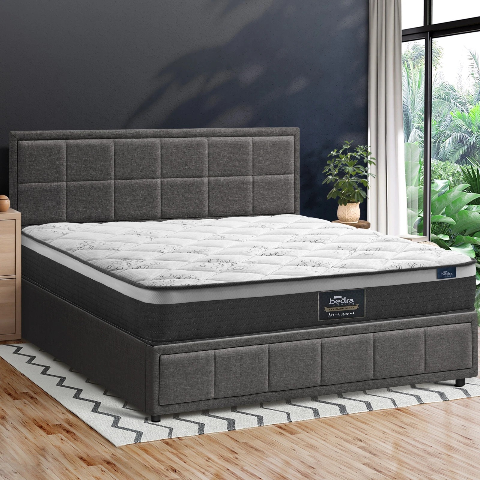 4 Oikiture Bed Frame King Size Gas Lift Storage With Mattress Set BOSS - Grey, 4 of 8