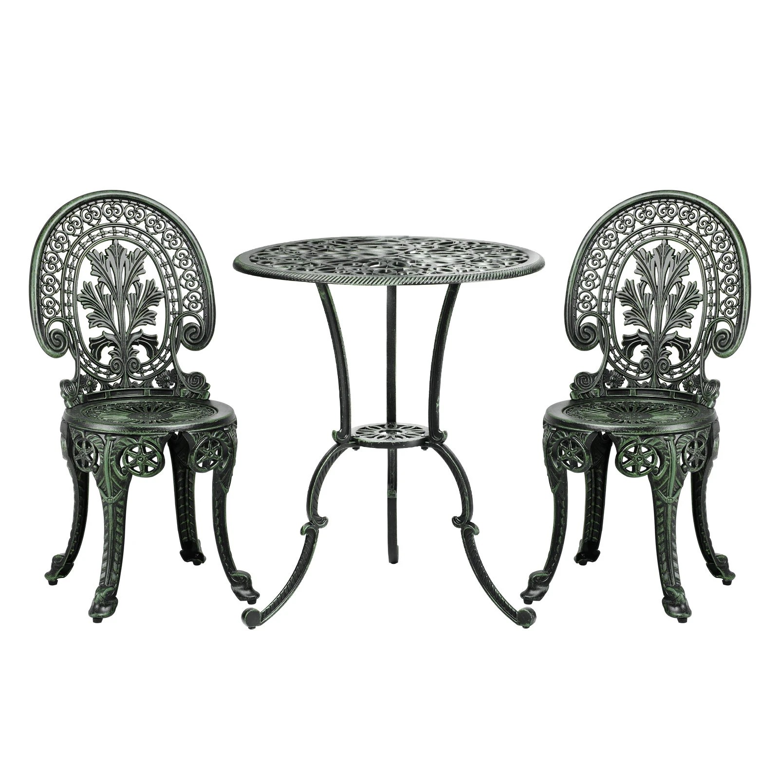 1 Livsip Bistro Setting Outdoor Cast Aluminium Table Chair Garden Furniture 3piece
 - Bronze, 1 of 10