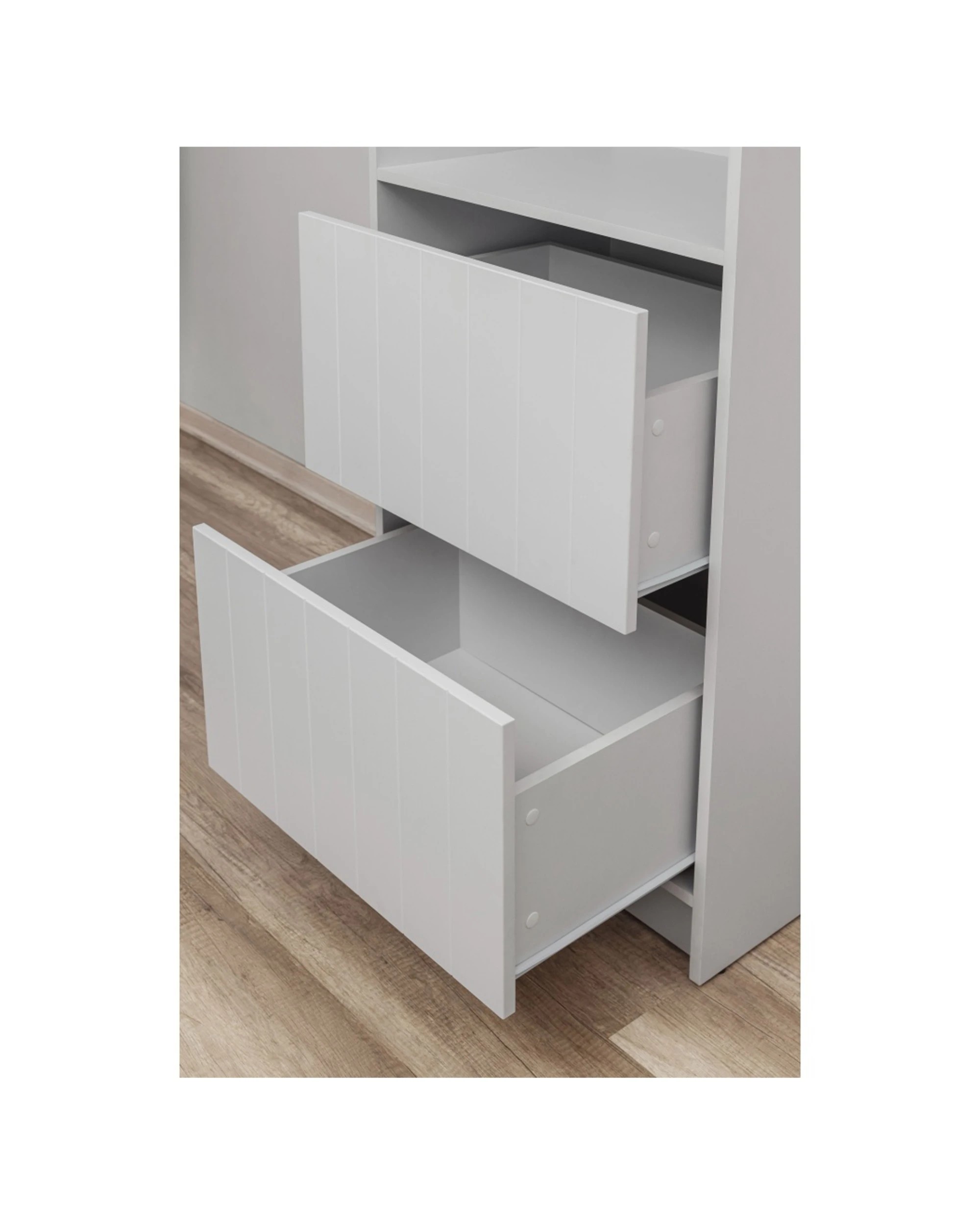 4 European Cabinetry Basel Walk In Wardrobe Kit VJ Panel Premium Swiss Krono Boads - White, 4 of 7
