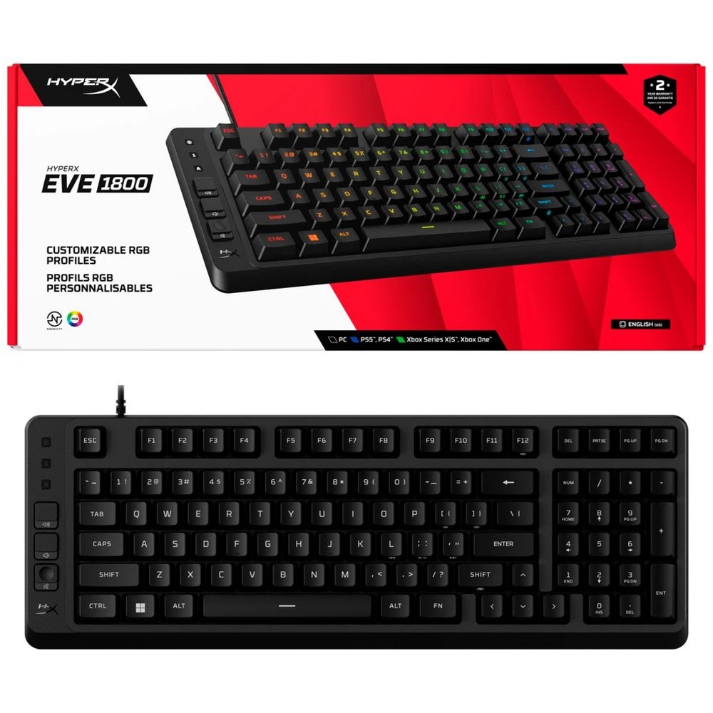 5 HyperX Eve 1800 Gaming Keyboard Black, 5 of 5