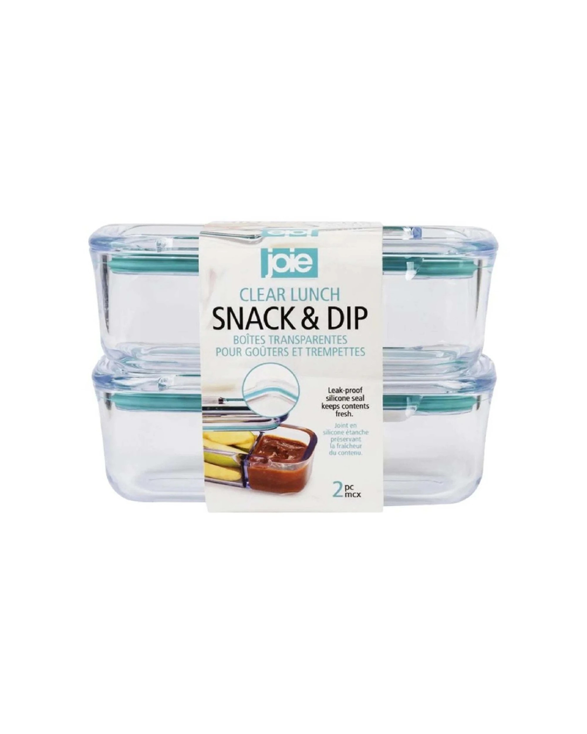 1 Joie 2pc Snack Dip Lunch Box Leakproof Snap On Lid 255ml - Blue, 1 of 2