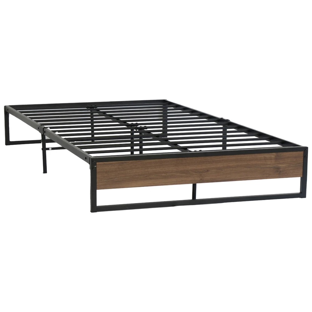 1 Artiss Bed Frame Metal Frame Bed Base OSLO - - Black, 1 of 6