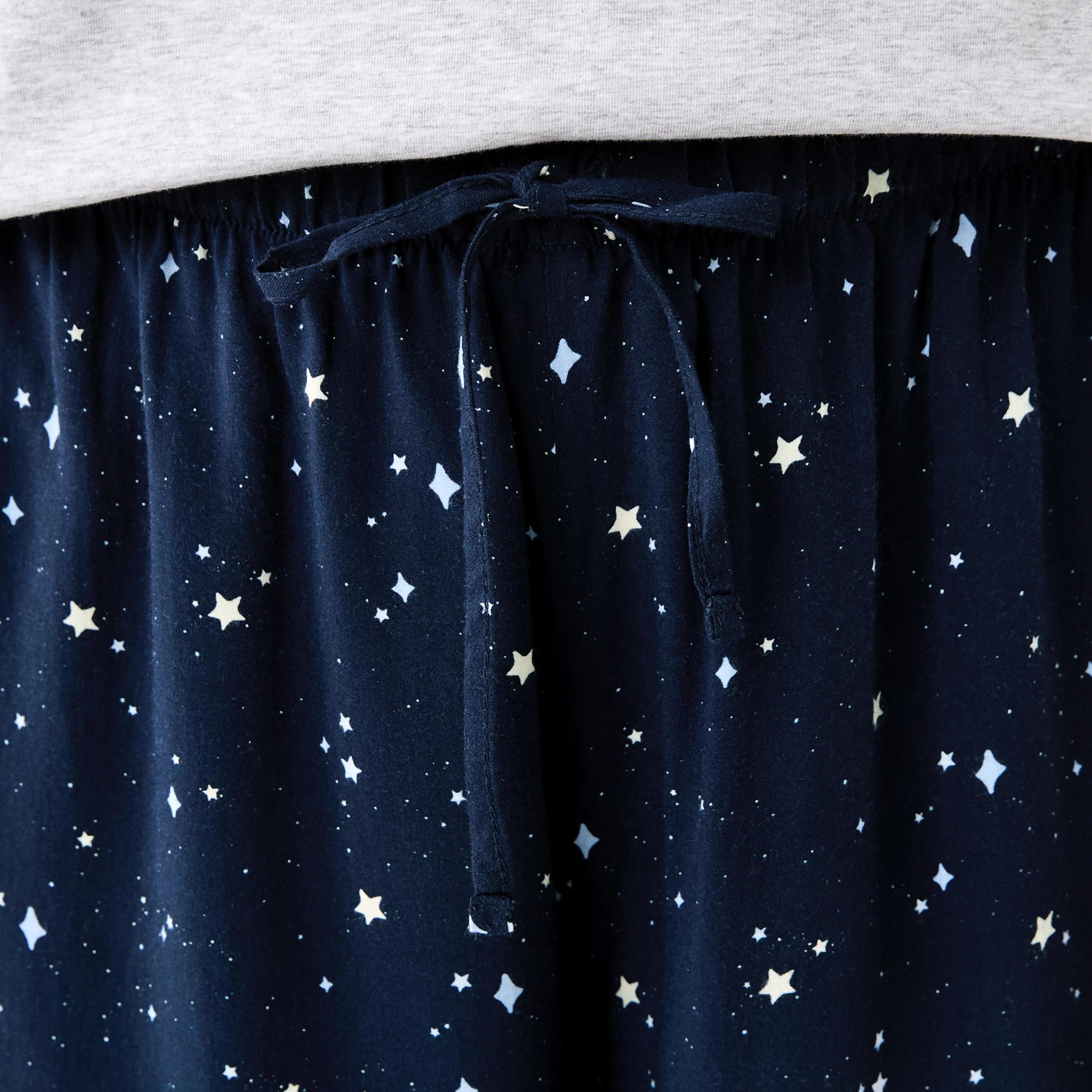 6 Print Knit T-shirt and 3/4 Woven Pants Pyjama Set Sleepy, 6 of 7