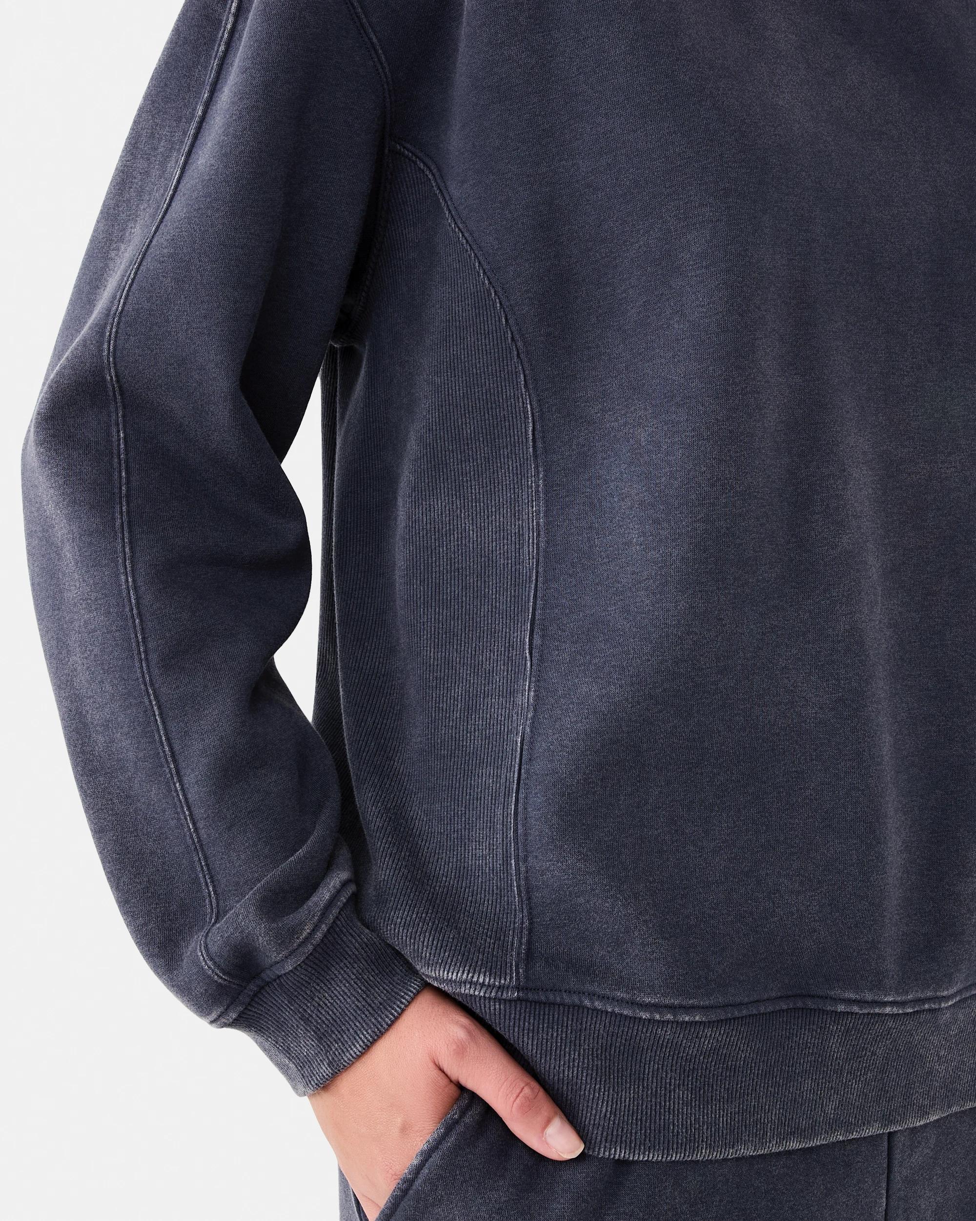7 Washed Rib Insert Sweatshirt Ody Gry, 7 of 8