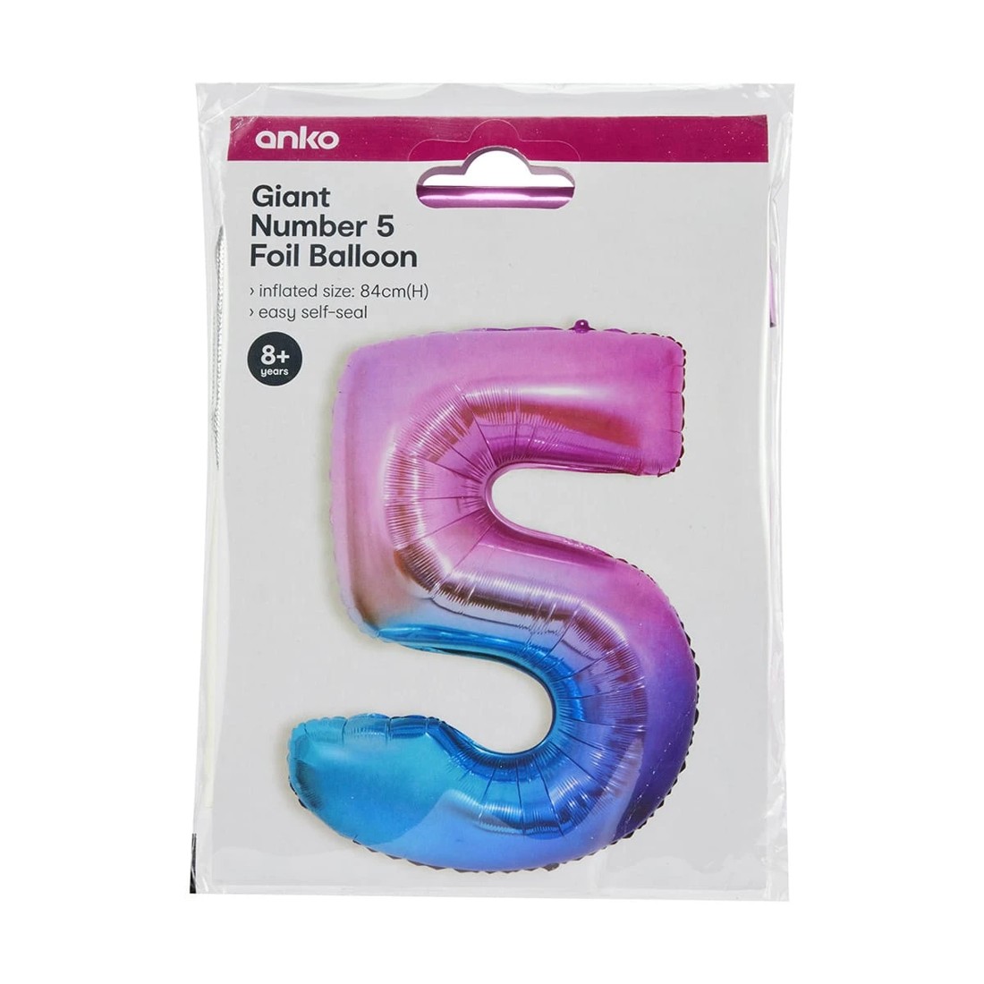 4 Giant Number 5 Foil Balloon, 4 of 4