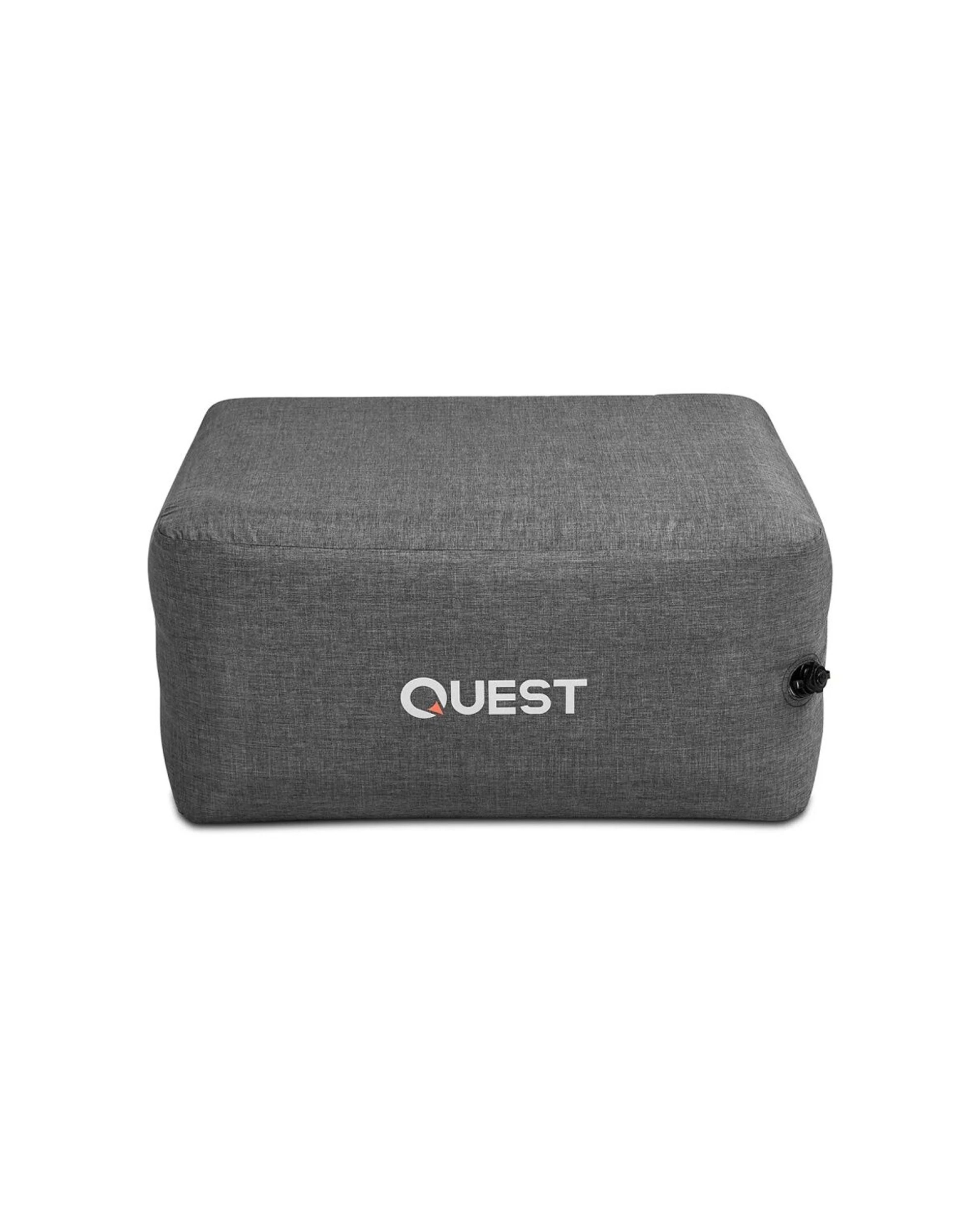 1 Quest Outdoors Air Foot Stool Inflatable Water-Resistant Boston Valve With Bag - Charcoal, 1 of 5