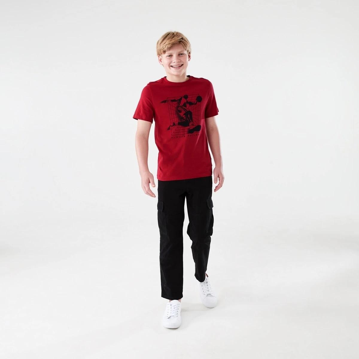 5 Short Sleeve Print T-shirt ALWAYS FOCUSED BBALL RED, 5 of 6