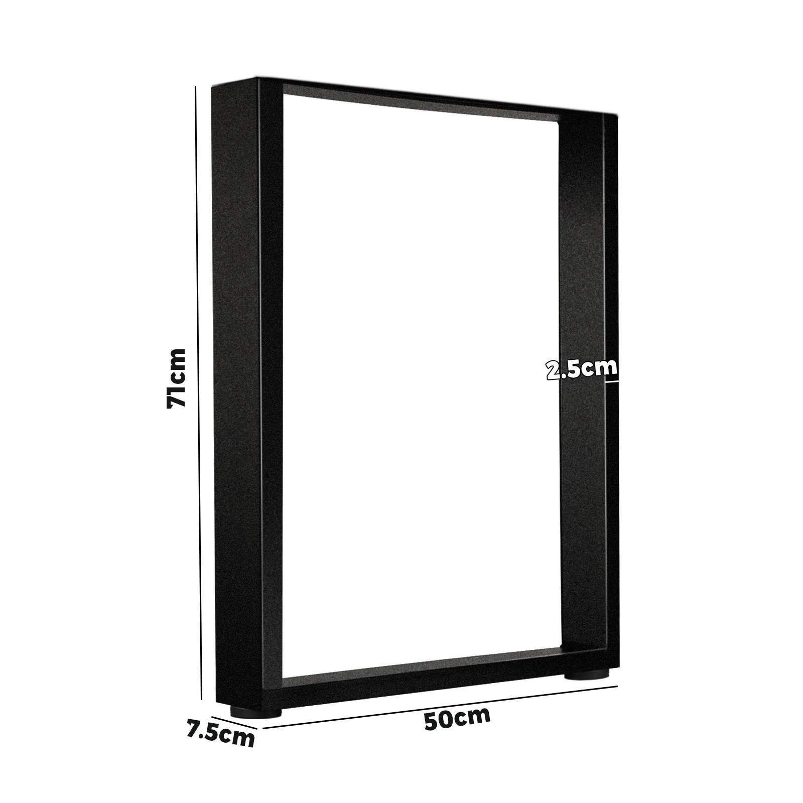 2 Oikiture 4X Coffee Dining Table Legs Bench Box Steel Metal Industrial 71 X 50CM - Black, 2 of 2