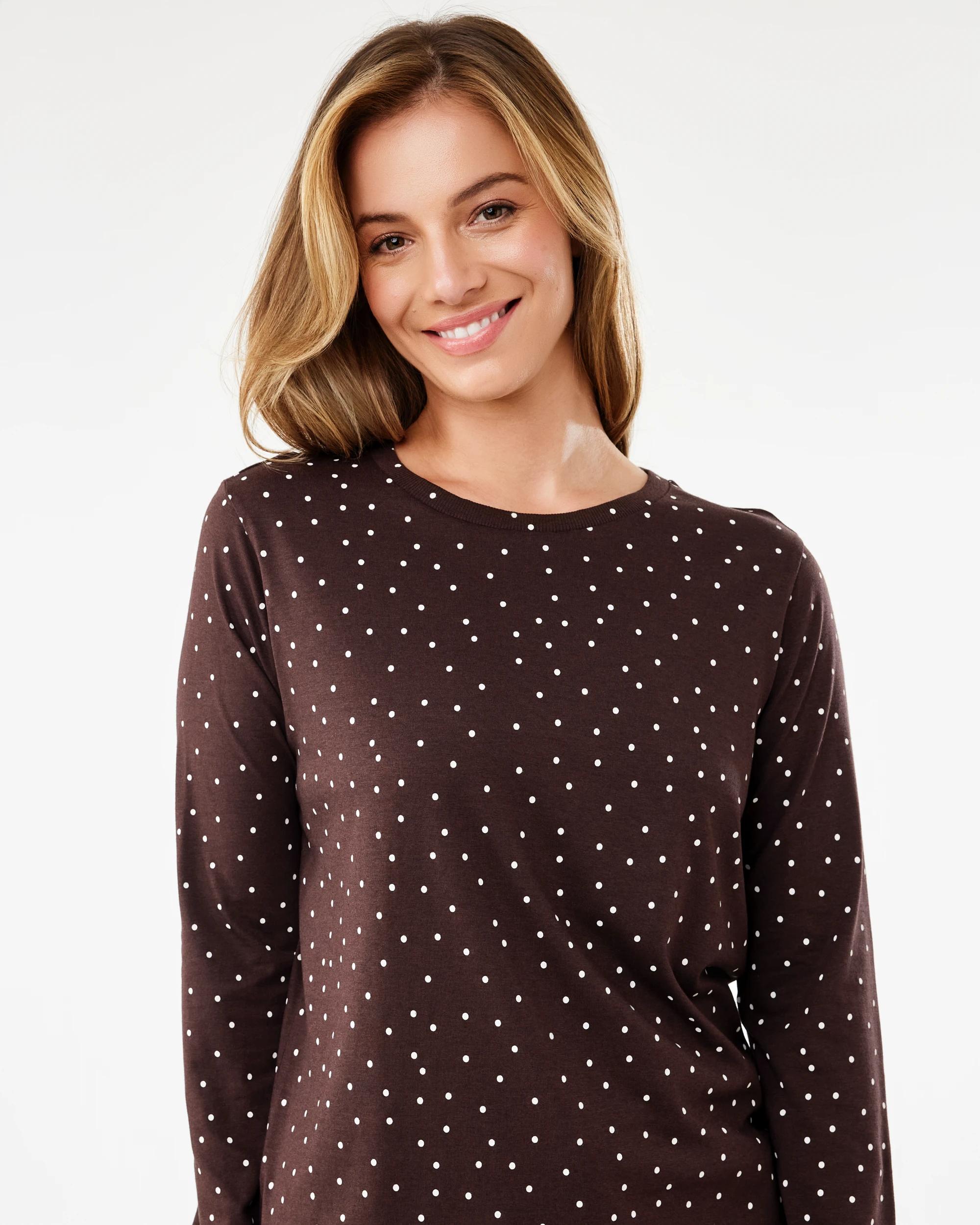 4 Long Sleeve Cotton Modal Print T-shirt Midspot Br, 4 of 6