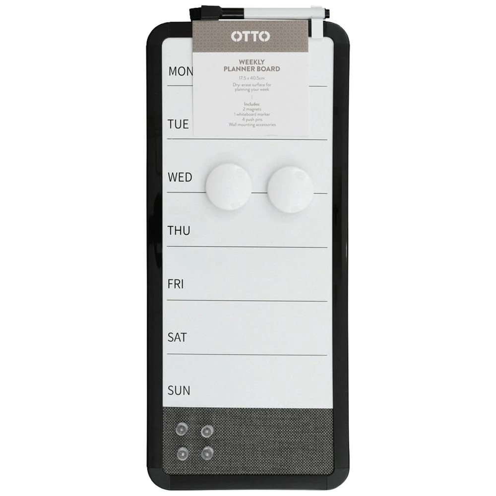 1 Otto Weekly Planner Board Fabric 175x405mm Black, 1 of 8
