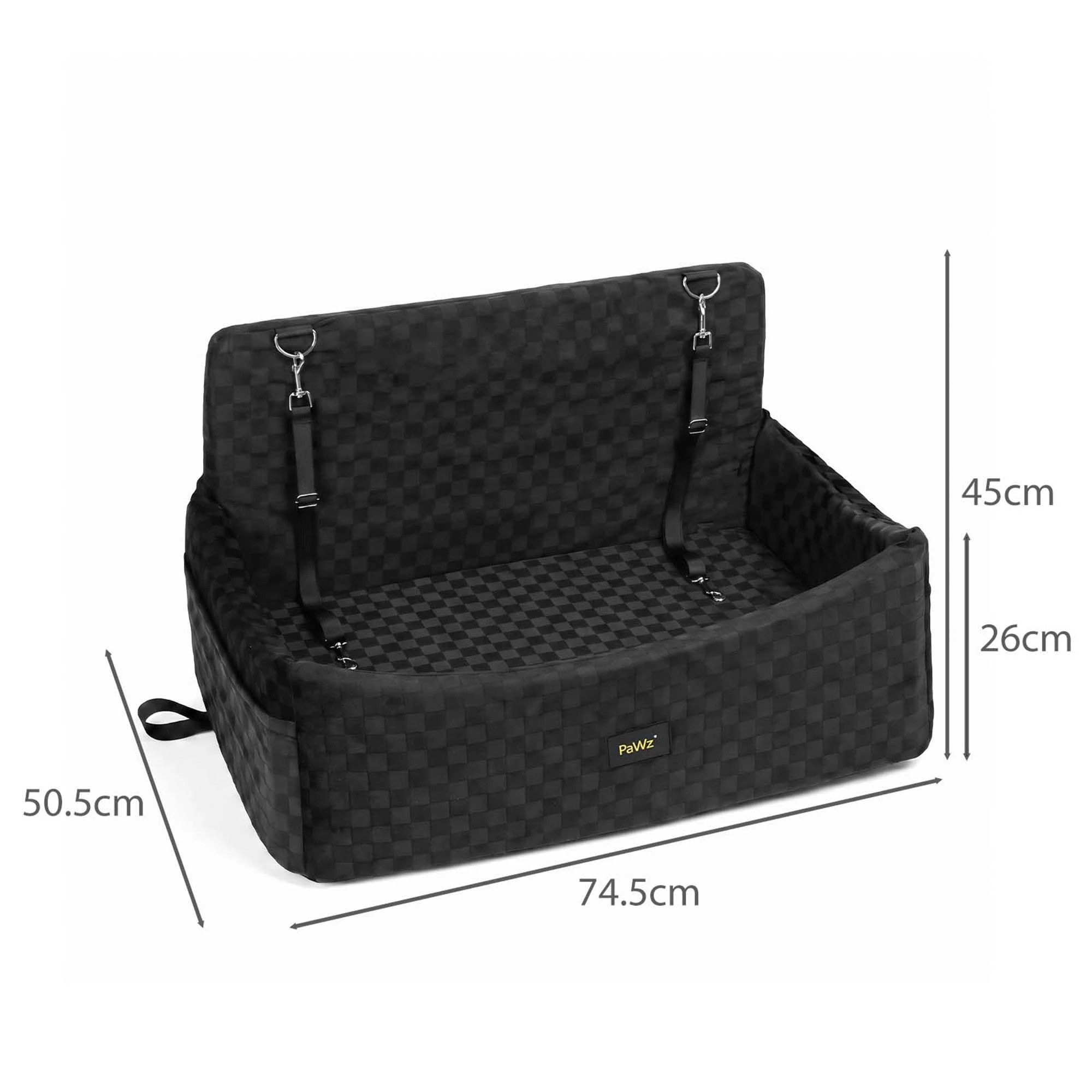 3 PaWz Dog Booster Car Seat, Elevated Pet Car Bed with Tether, Front Back, 3 of 8