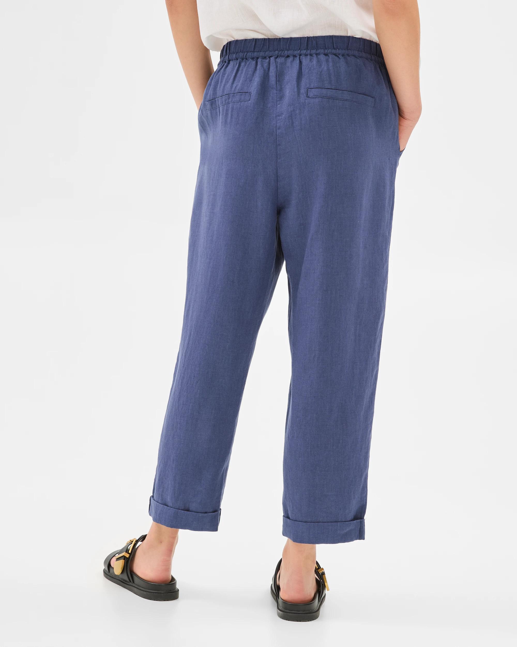 4 Target European Linen Tapered Pants BLUE INDIGO, 4 of 8