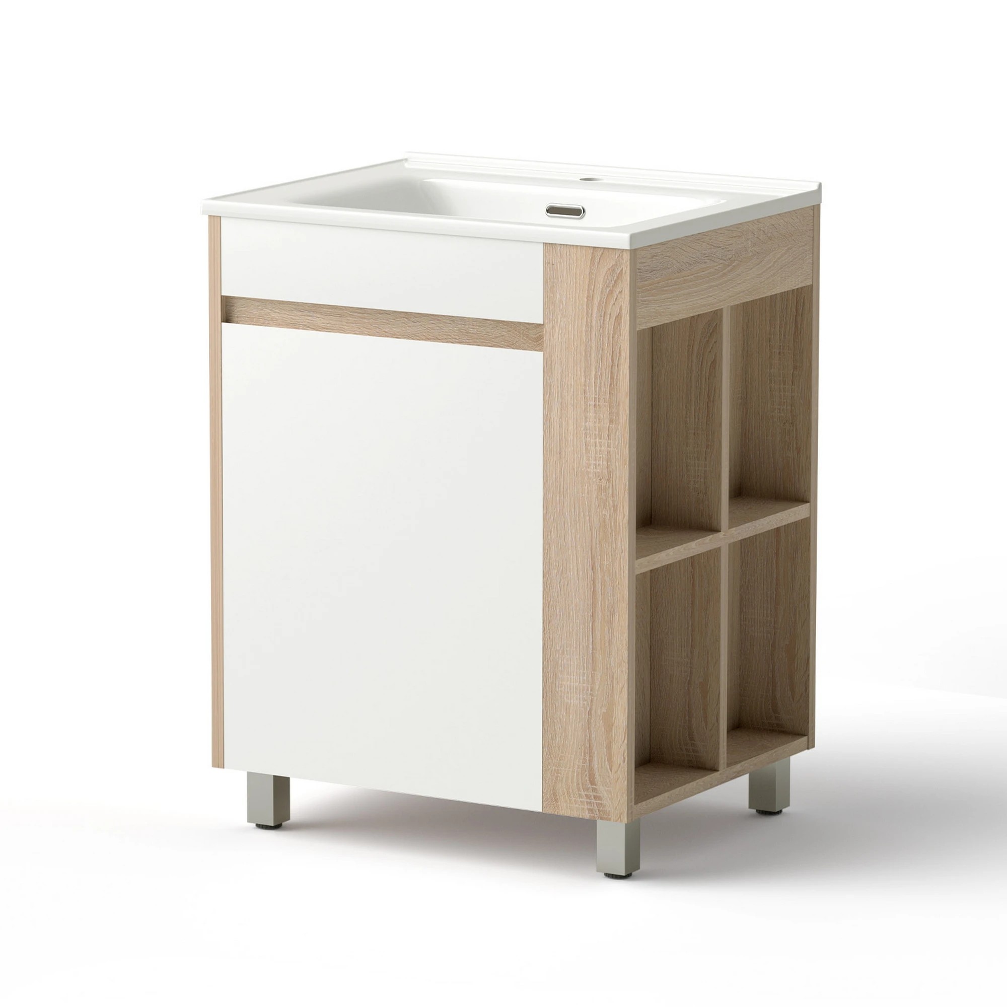1 Cefito Vanity Unit 835mm Basin Bathroom Cabinet Side Storage Free Standing Sink, 1 of 3
