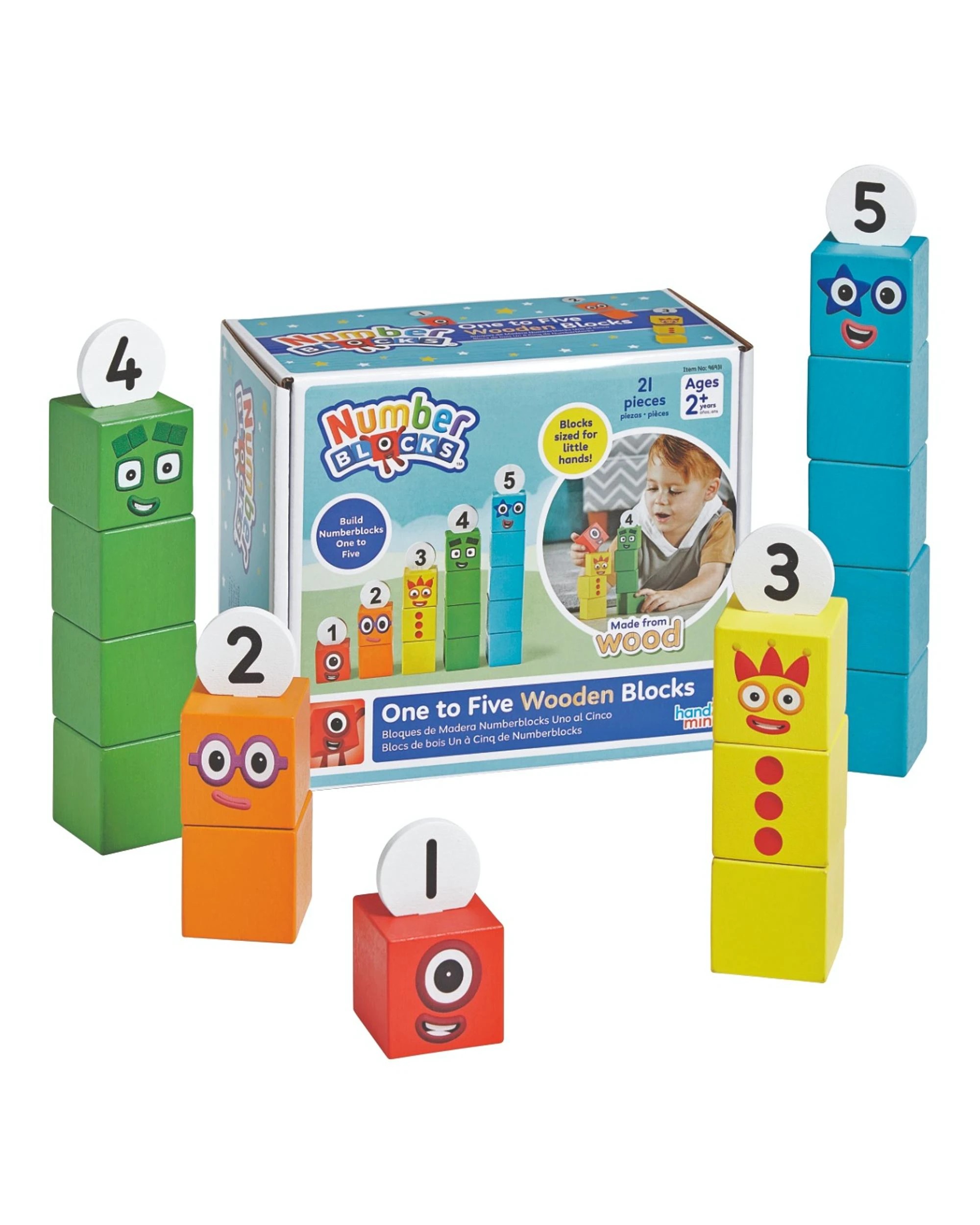 1 Numberblocks One to Five Wooden Blocks Set, 1 of 6