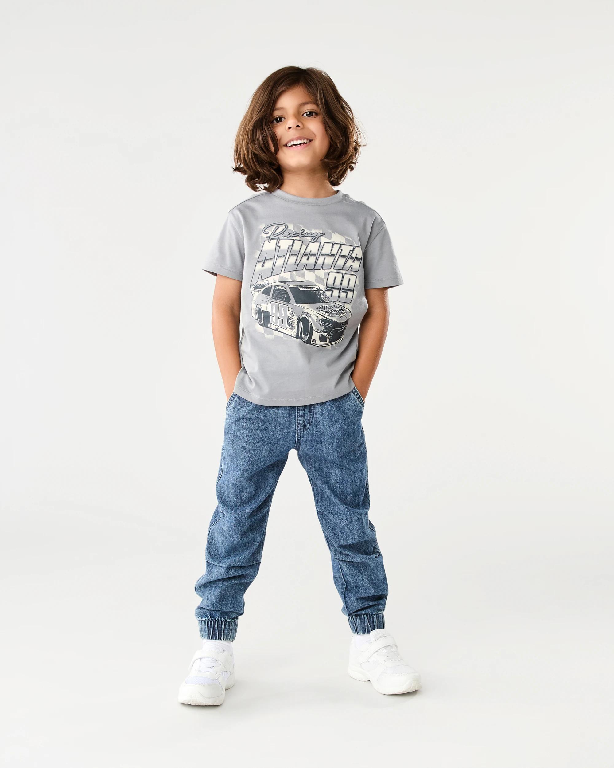 5 Chest Print T-shirt Gry Car, 5 of 6