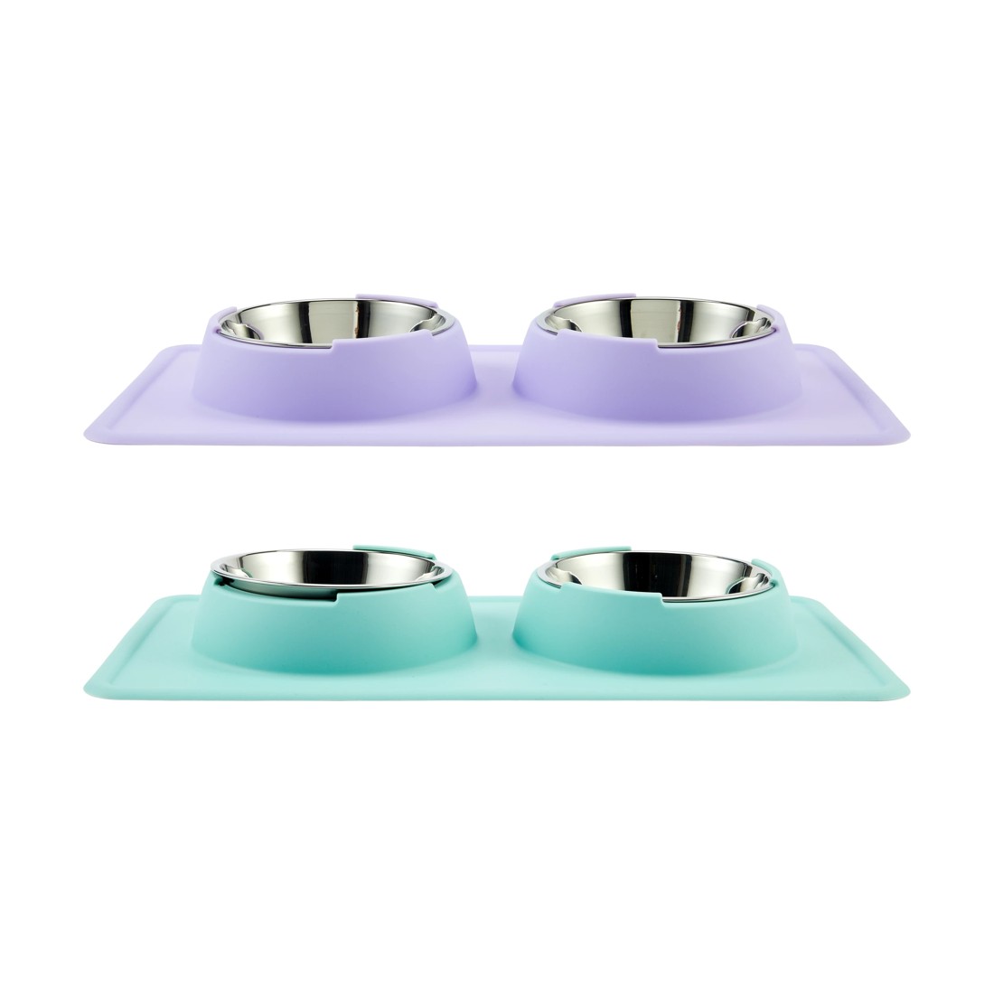 1 Pet Silicone Double Bowl - Assorted, 1 of 4